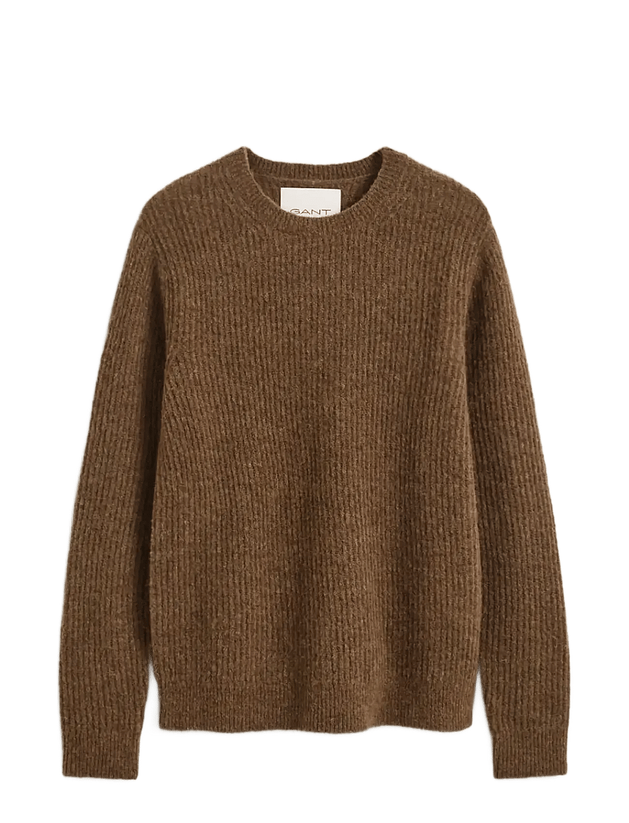 Gant - ALPACA RIB C-NECK - rundhals - hazelnut melange - 1