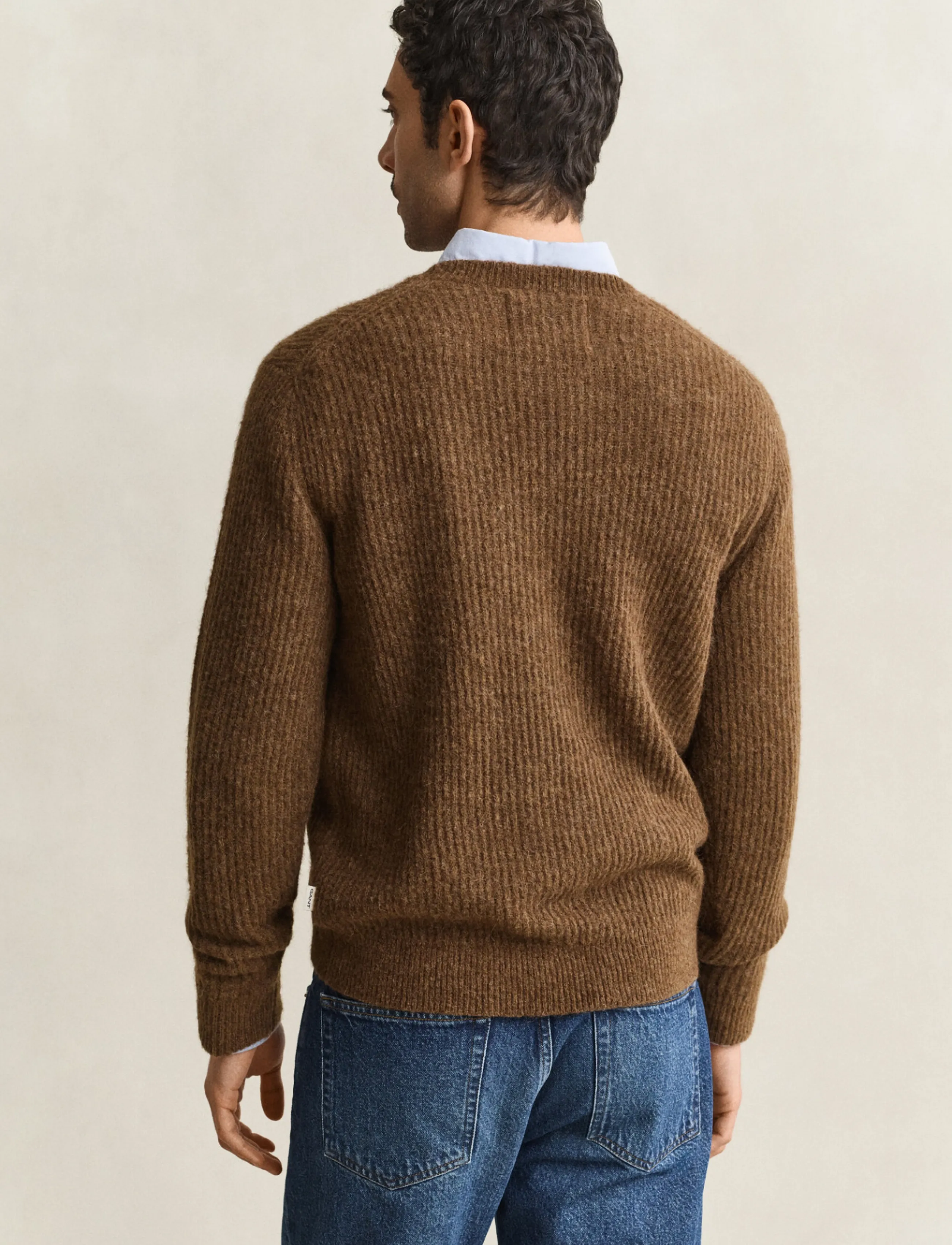 Gant - ALPACA RIB C-NECK - rundhals - hazelnut melange - 2