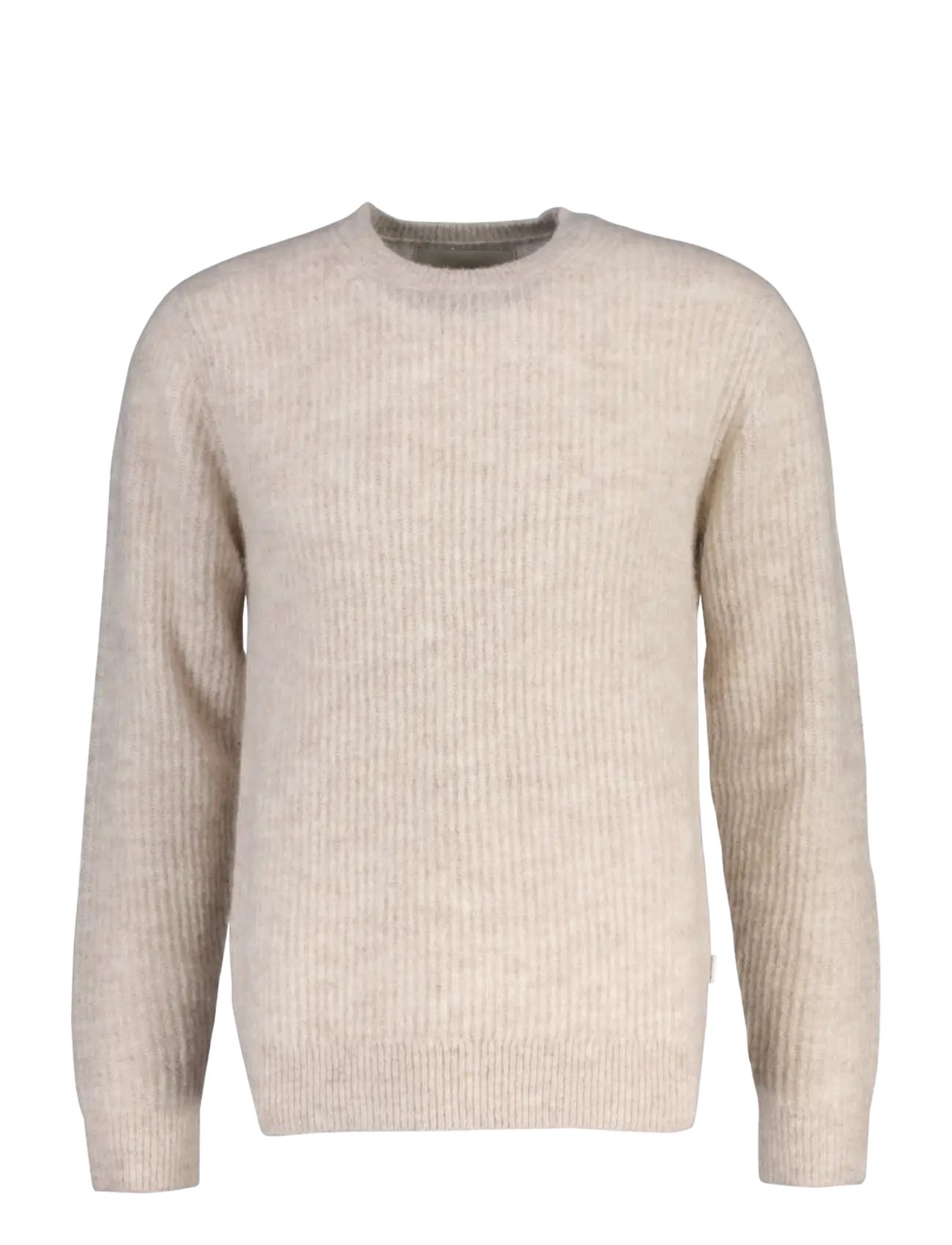 Gant ALPACA RIB C-NECK - Ümara kaelusega - LIGHT BEIGE MELANGE / beige