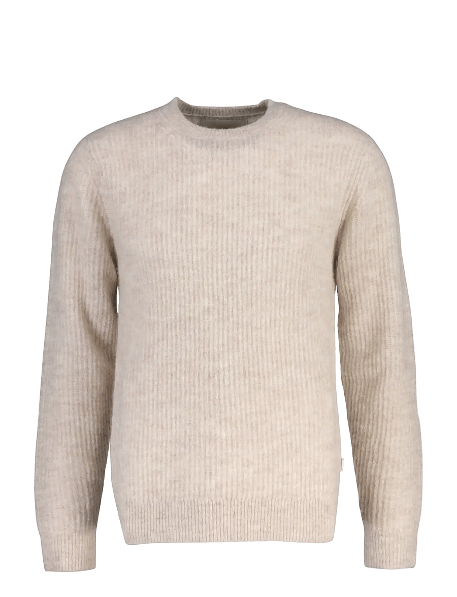 Gant - ALPACA RIB C-NECK - light beige melange - 1