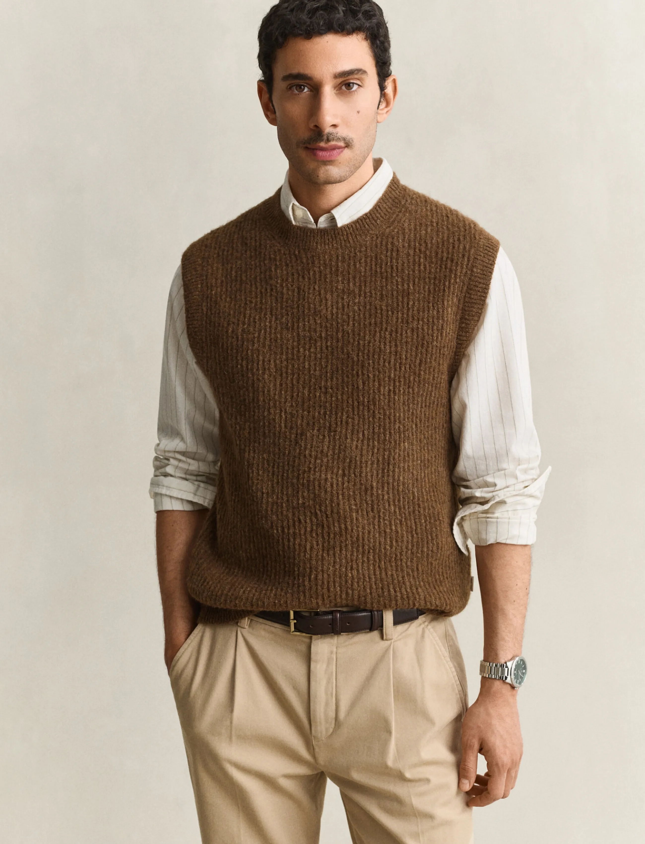 Alpaca Rib C-Neck Vest