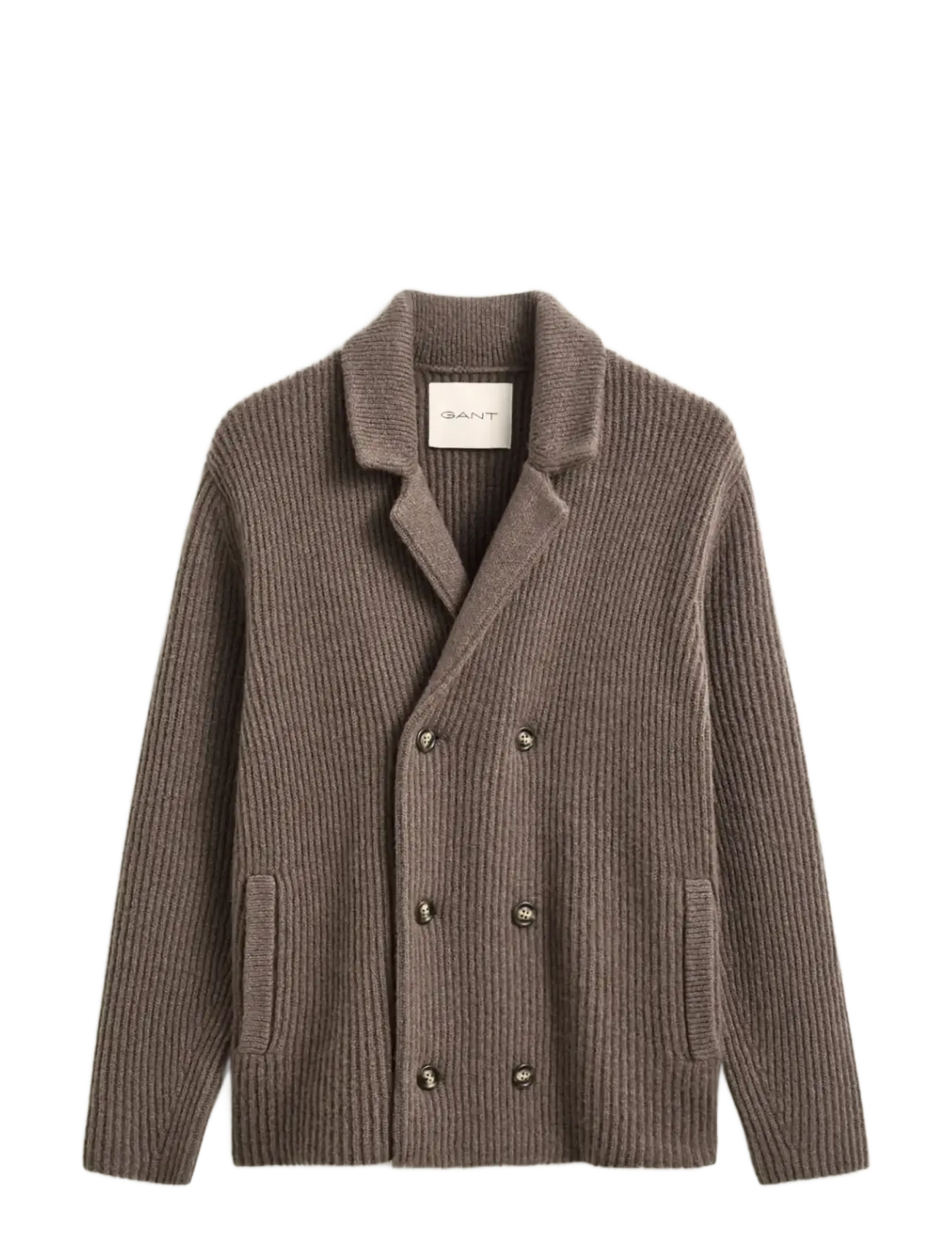 Gant KNITTED BLAZER CARDIGAN - Clothing - FADED TAUPE / brown