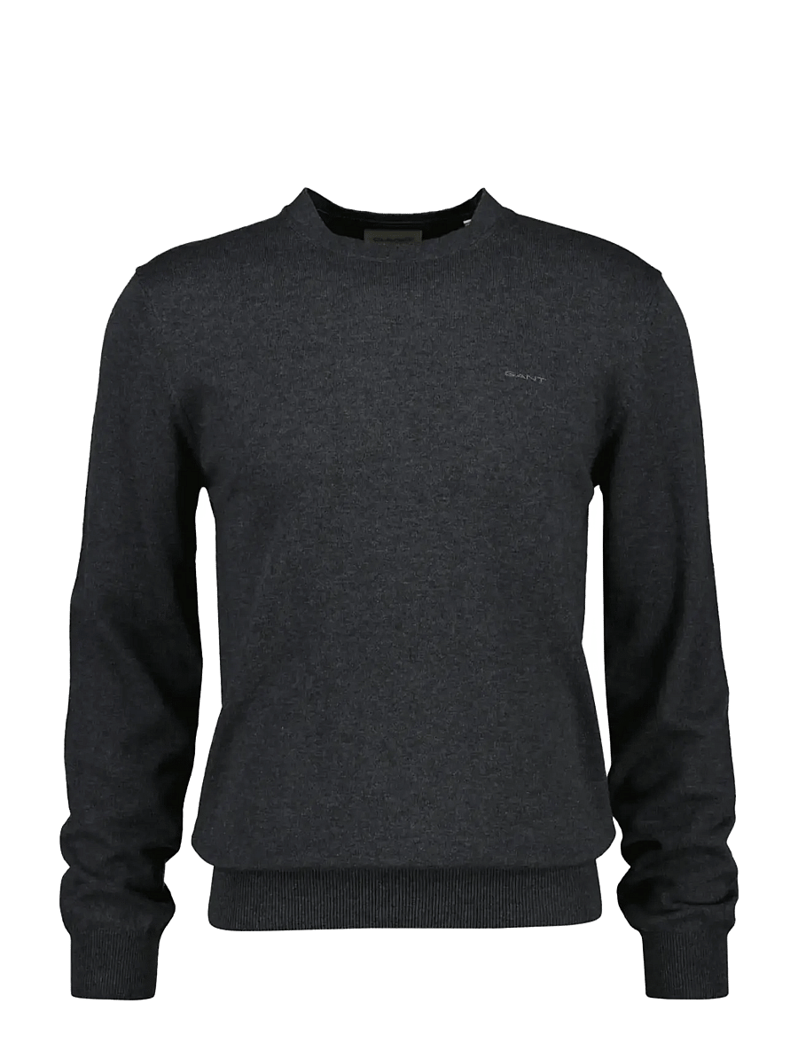 Gant - COTTON WOOL C-NECK - Ümara kaelusega - dark grey melange - 0