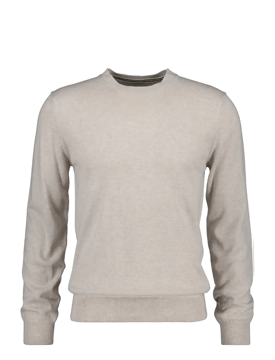 Gant - COTTON WOOL C-NECK - Ümara kaelusega - light beige melange - 0