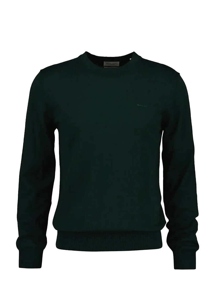 Gant - COTTON WOOL C-NECK - rund hals - tartan green - 0