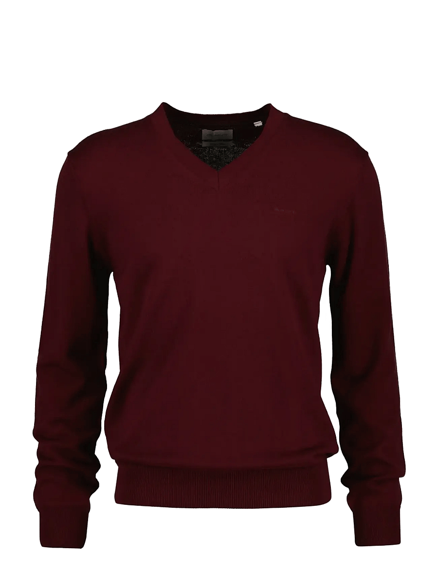 Gant - COTTON WOOL V-NECK - v-kaelusega - deep grape wine - 0