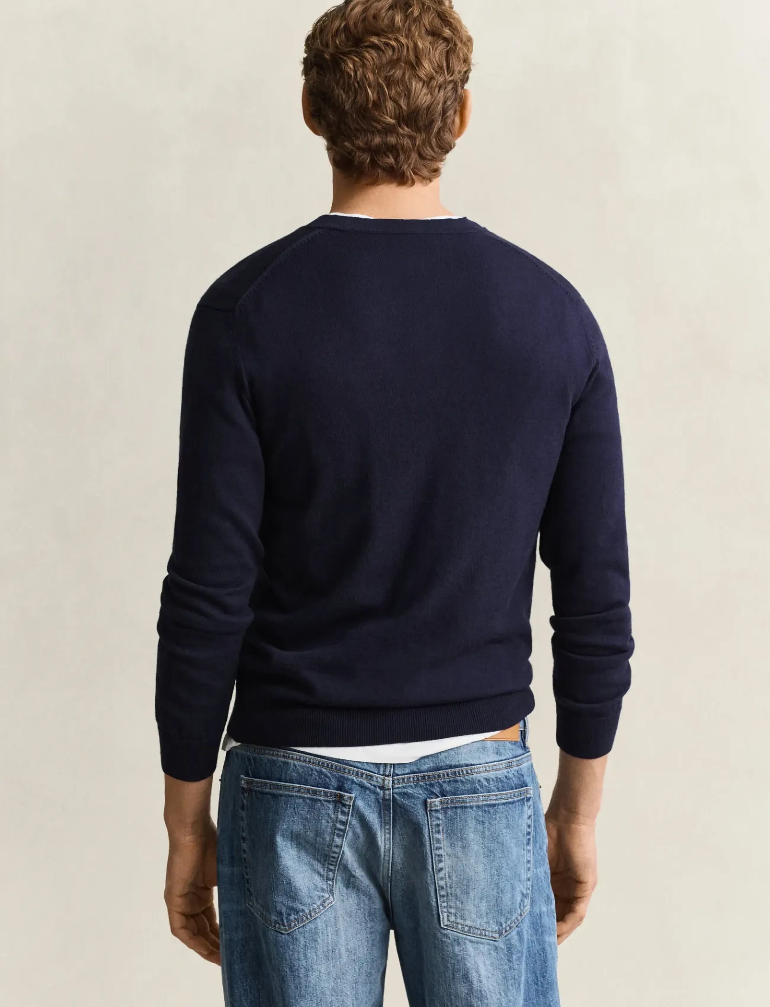 Gant - COTTON WOOL V-NECK - v-ausschnitt - evening blue - 2