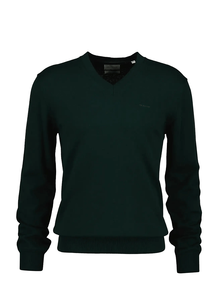 Gant - COTTON WOOL V-NECK - v-kaelusega - tartan green - 0