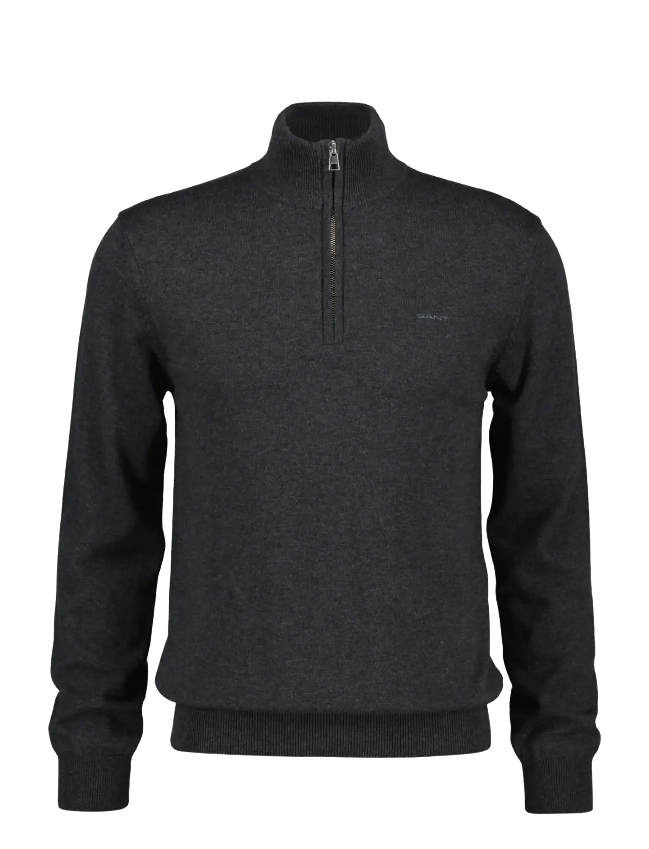 Gant COTTON WOOL HALF ZIP - Pullover mit halbem Reißverschluss - DARK GREY MELANGE / grey