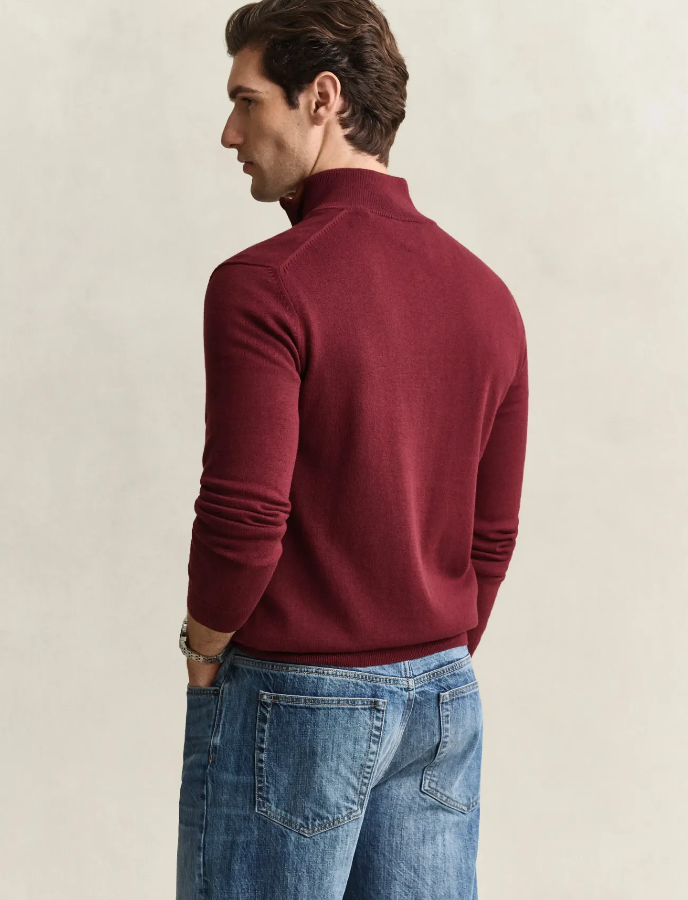 Gant - COTTON WOOL HALF ZIP - deep grape wine - 2