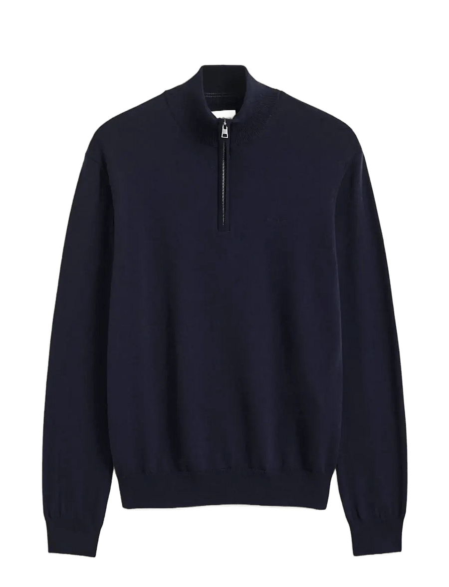 Gant - COTTON WOOL HALF ZIP - pullover mit halbem reißverschluss - evening blue - 1