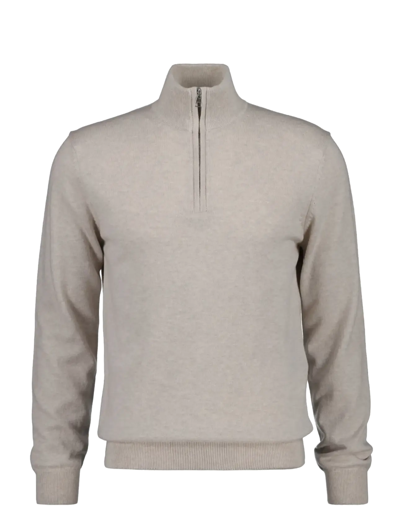 Gant COTTON WOOL HALF ZIP - Pullover mit halbem Reißverschluss - LIGHT BEIGE MELANGE / beige