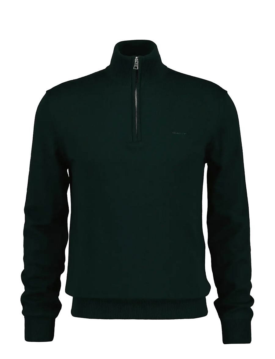 Gant - COTTON WOOL HALF ZIP - pullover mit halbem reißverschluss - tartan green - 0
