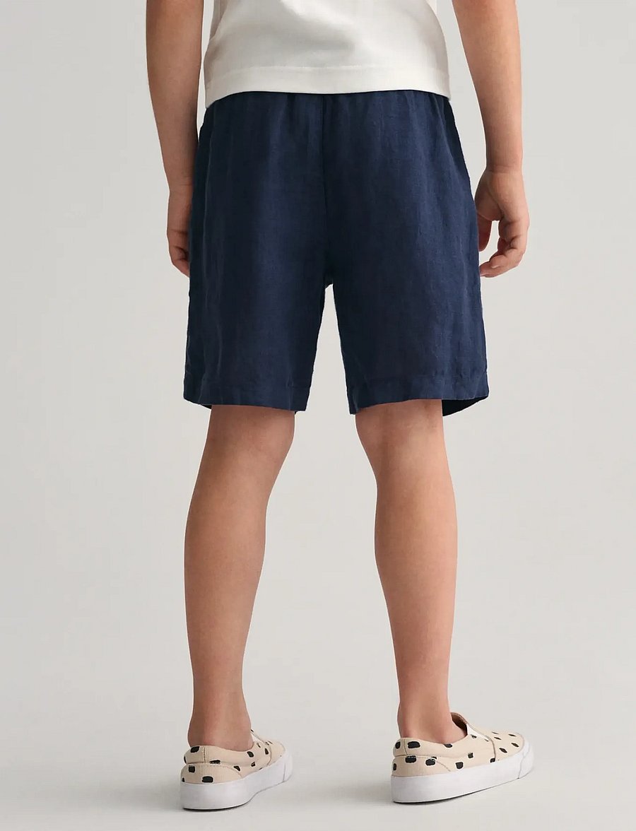 Gant - RELAXED LINEN SHORTS - sweatshorts - marine - 3