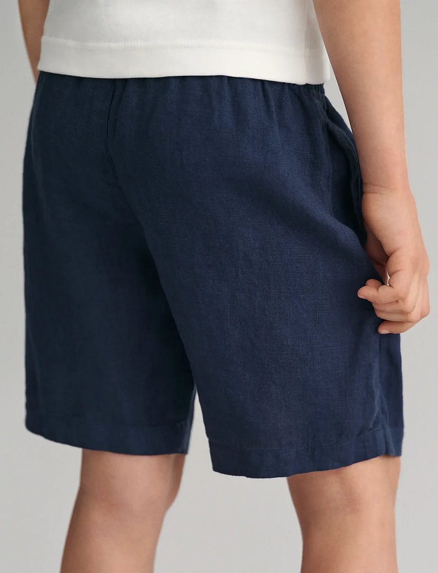 Gant - RELAXED LINEN SHORTS - sweatshorts - marine - 4