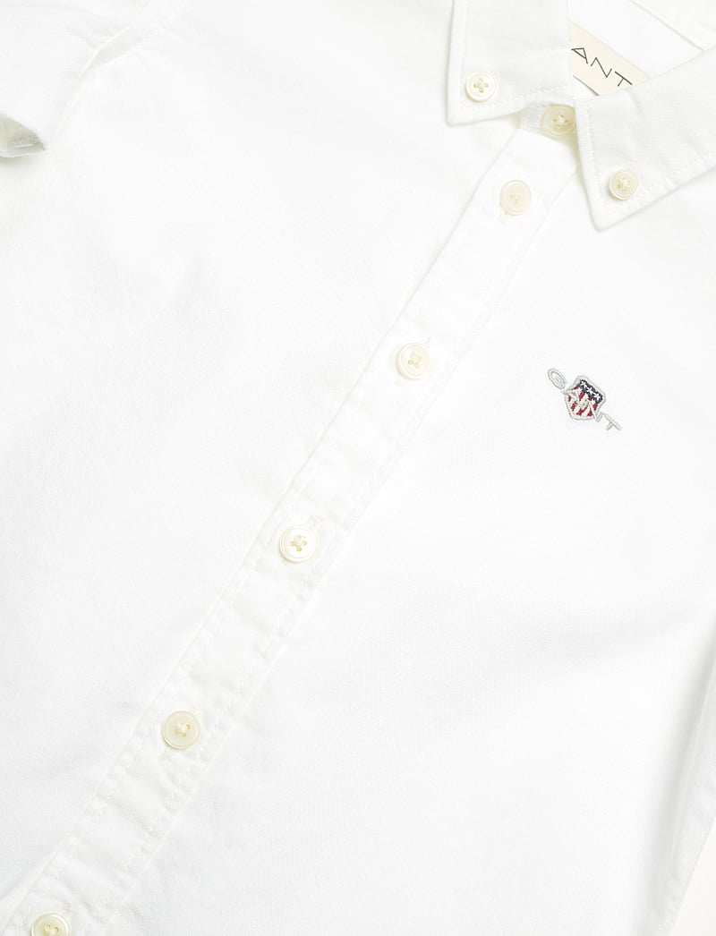 GANT - SHIELD OXFORD BD SHIRT - langærmede skjorter - white - 3