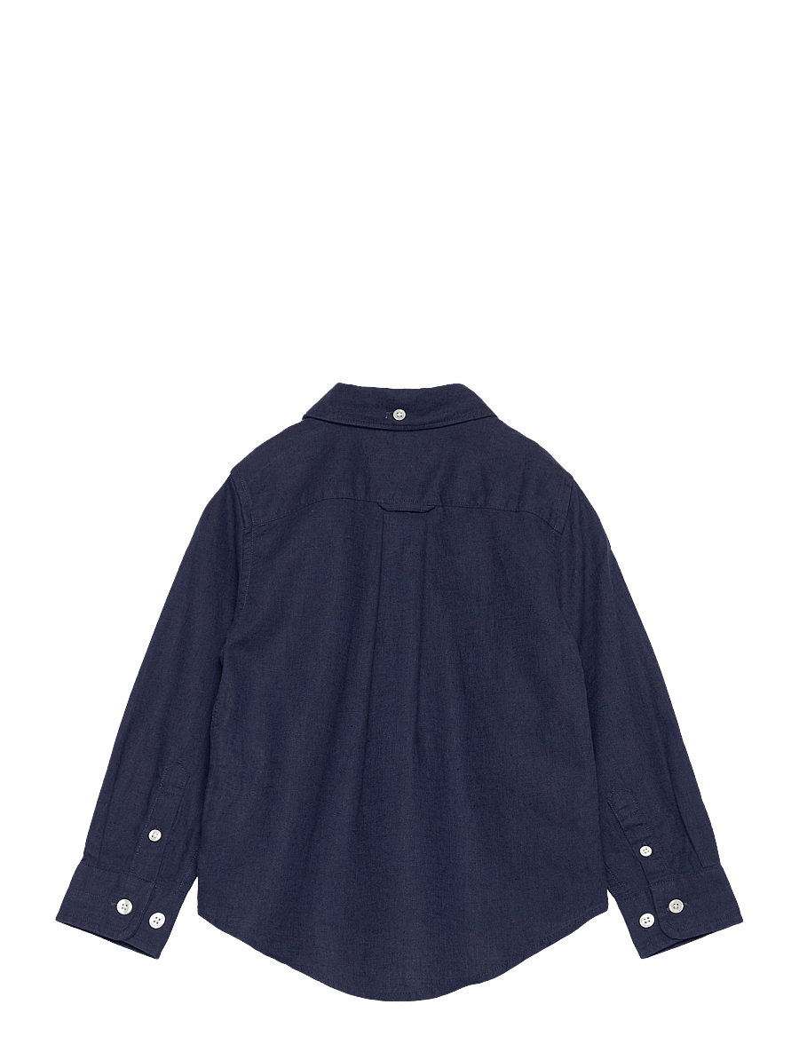 Gant - COTTON LINEN BD LS SHIRT - pikkade varrukatega särgid - marine - 1