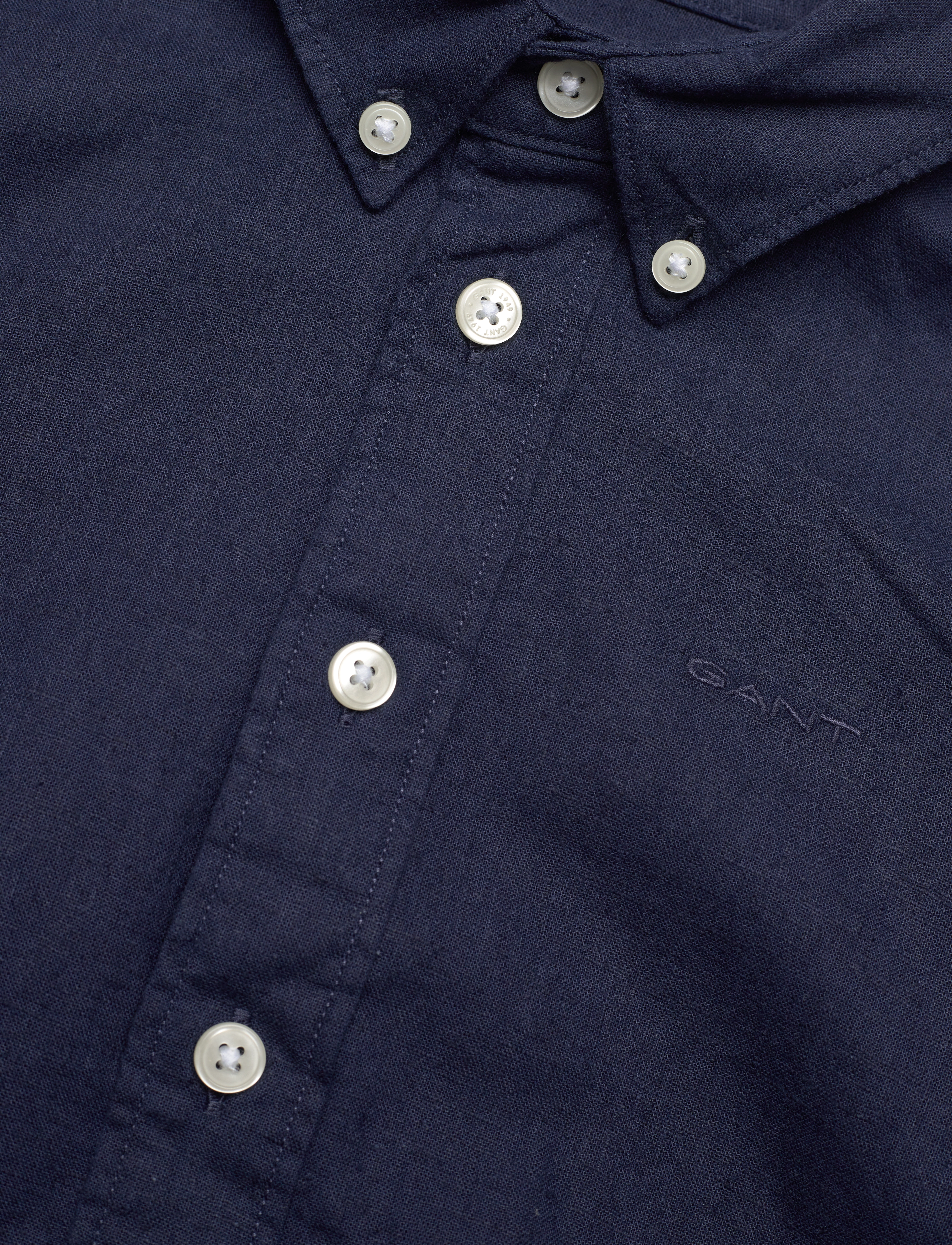 Gant - COTTON LINEN BD LS SHIRT - langærmede skjorter - marine - 2
