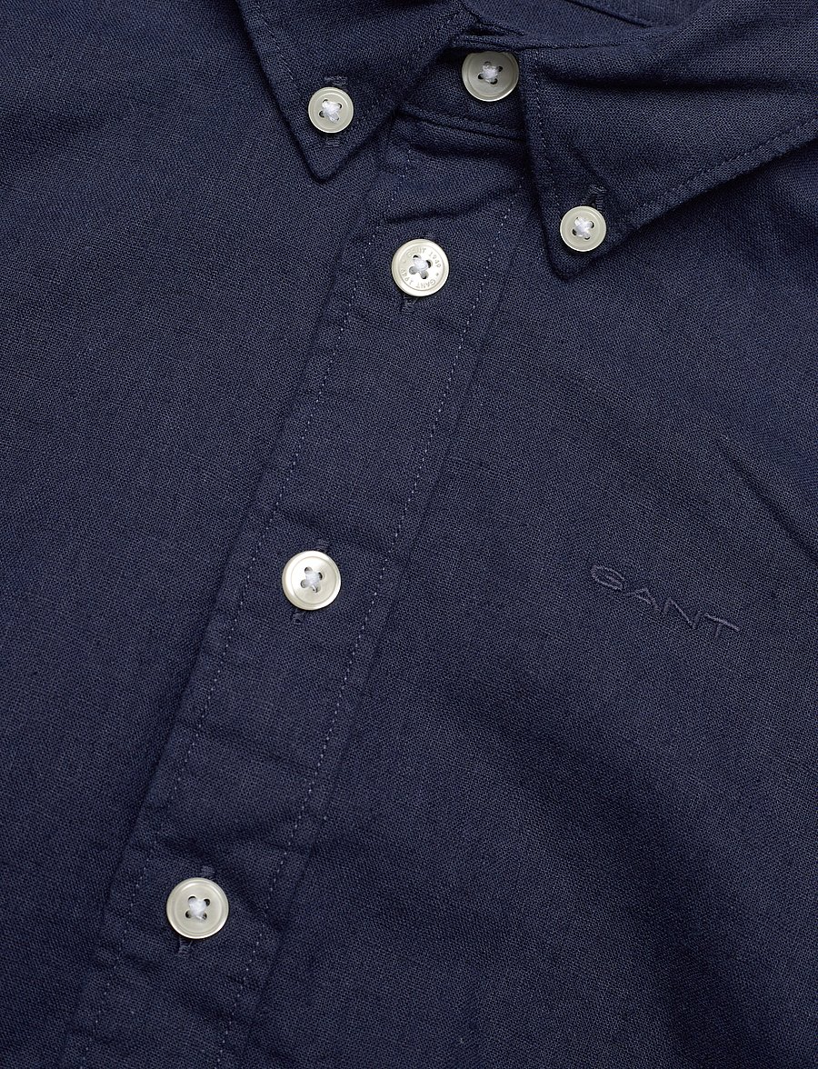 Gant - COTTON LINEN BD LS SHIRT - pikkade varrukatega särgid - marine - 2