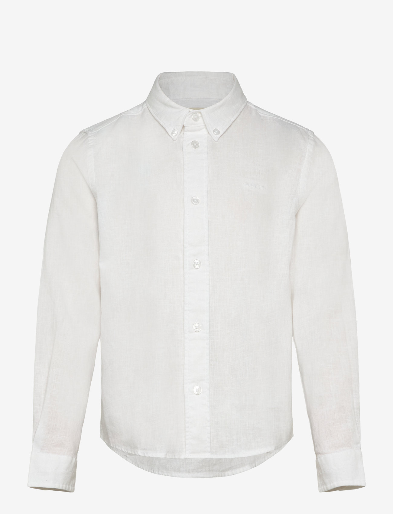 GANT - COTTON LINEN BD LS SHIRT - langärmlige hemden - white - 0