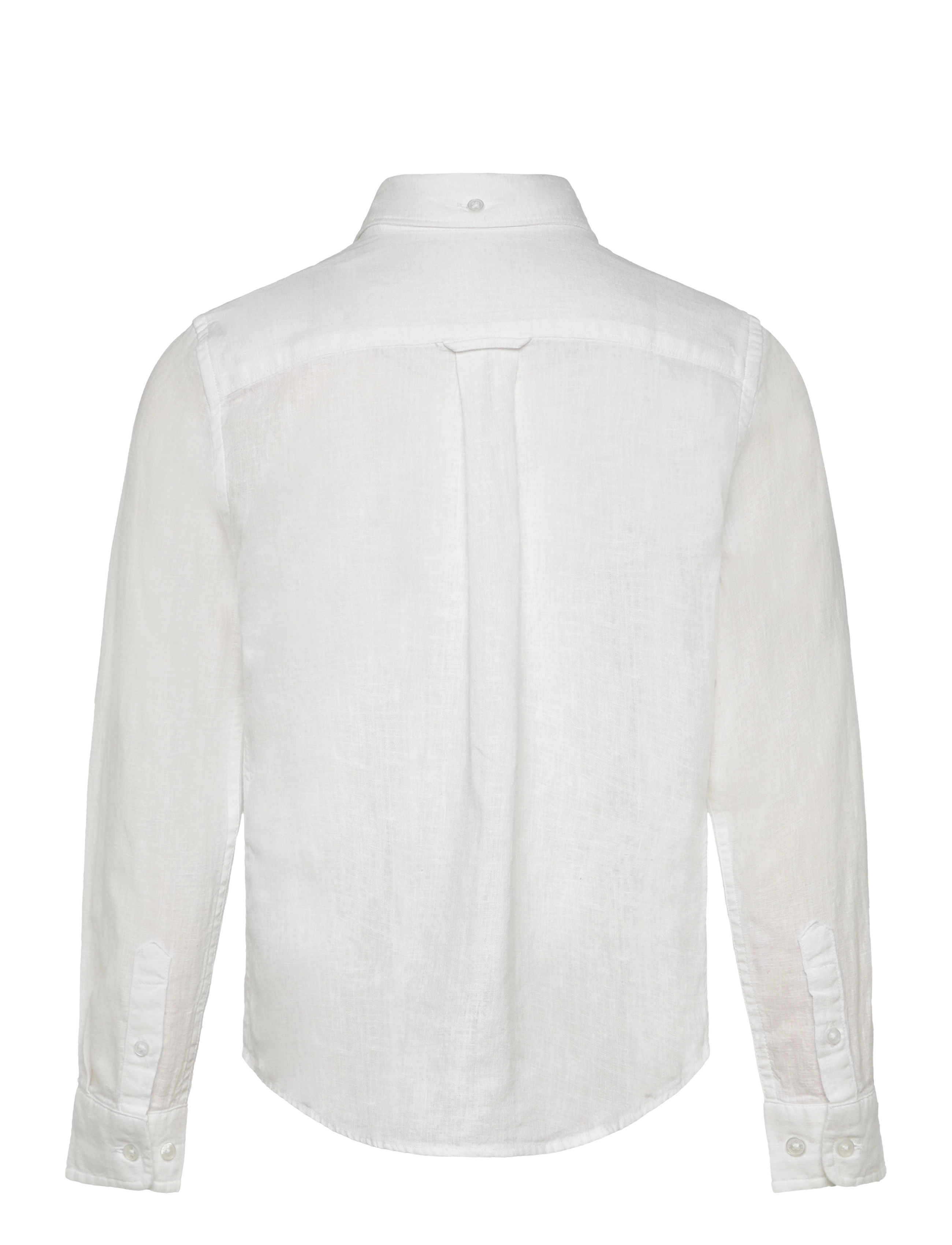 Gant - COTTON LINEN BD LS SHIRT - långärmade skjortor - white - 1