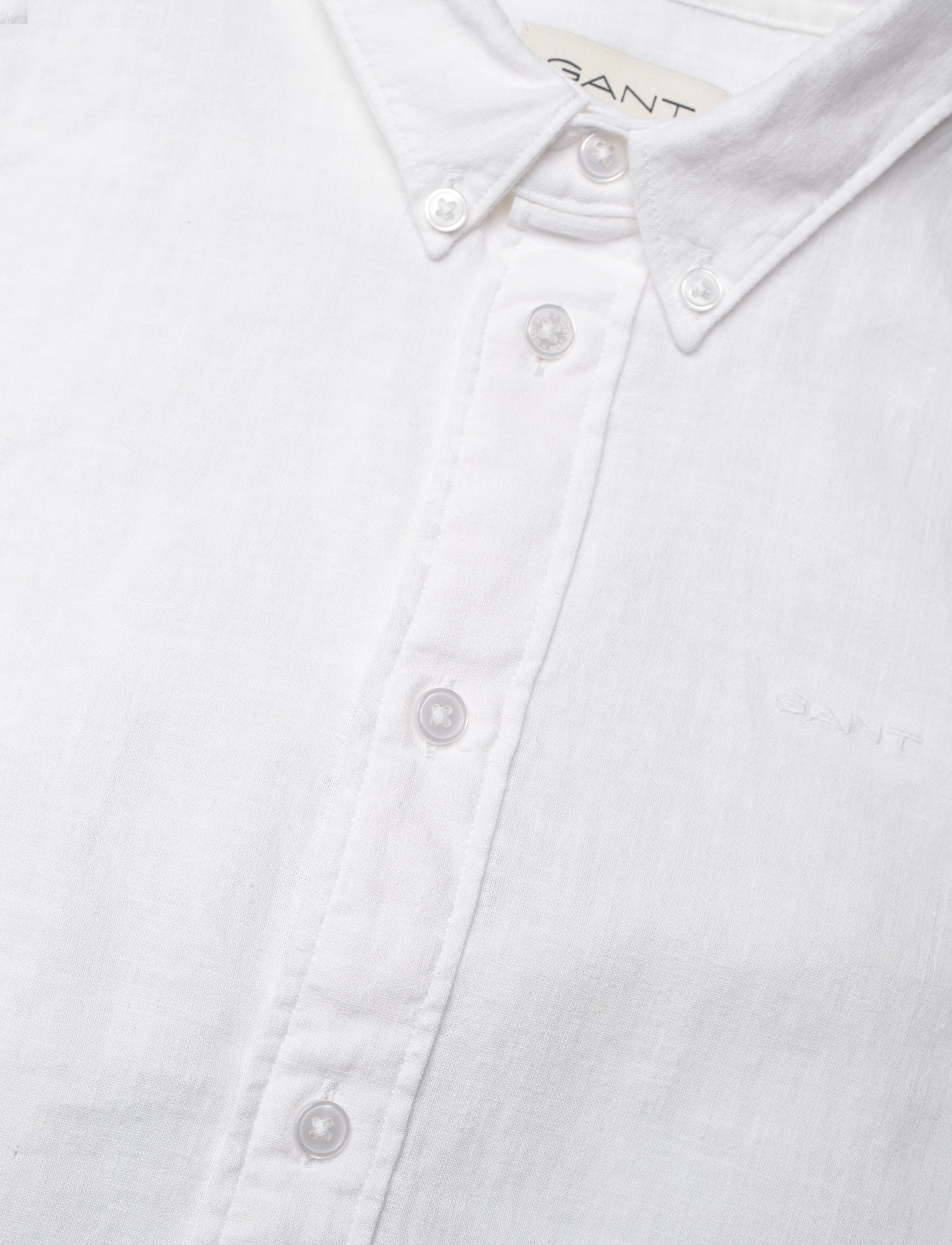 Gant - COTTON LINEN BD LS SHIRT - långärmade skjortor - white - 2