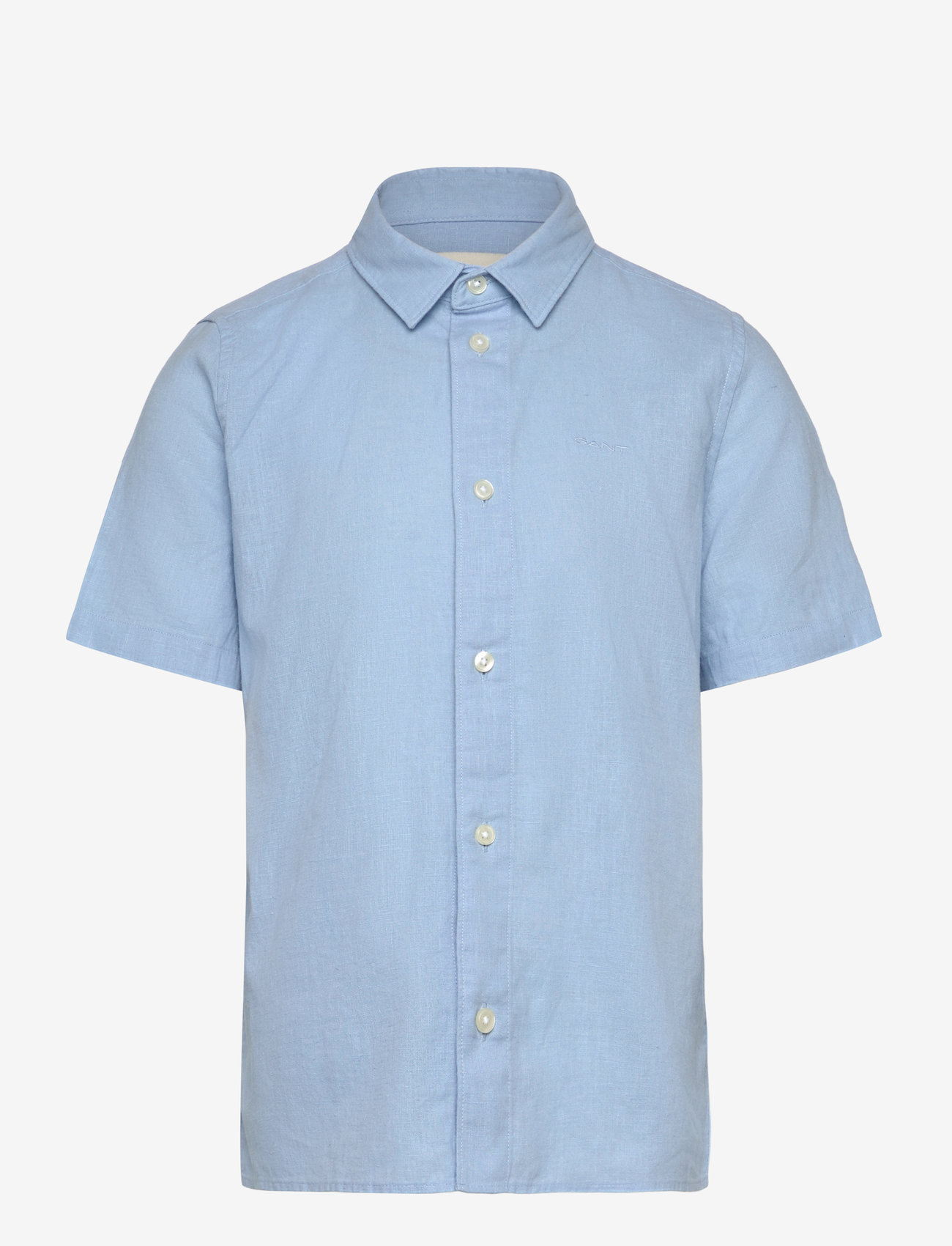 GANT - COTTON LINEN SS SHIRT - kortærmede skjorter - fresh blue - 0