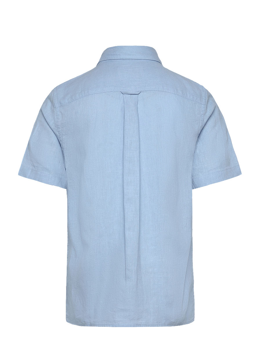 Gant - COTTON LINEN SS SHIRT - kurzärmlige hemden - fresh blue - 1