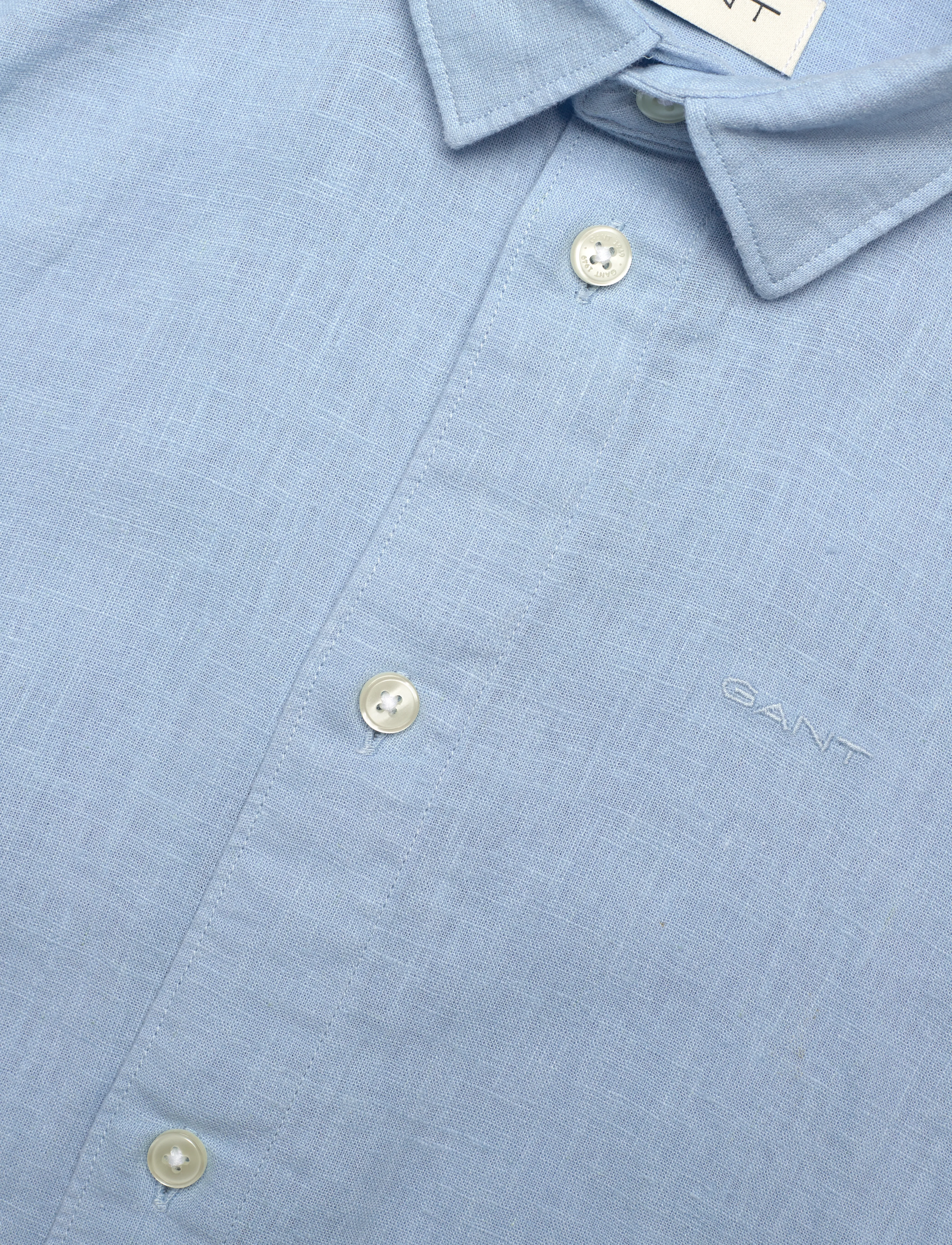 Gant - COTTON LINEN SS SHIRT - kortærmede skjorter - fresh blue - 2