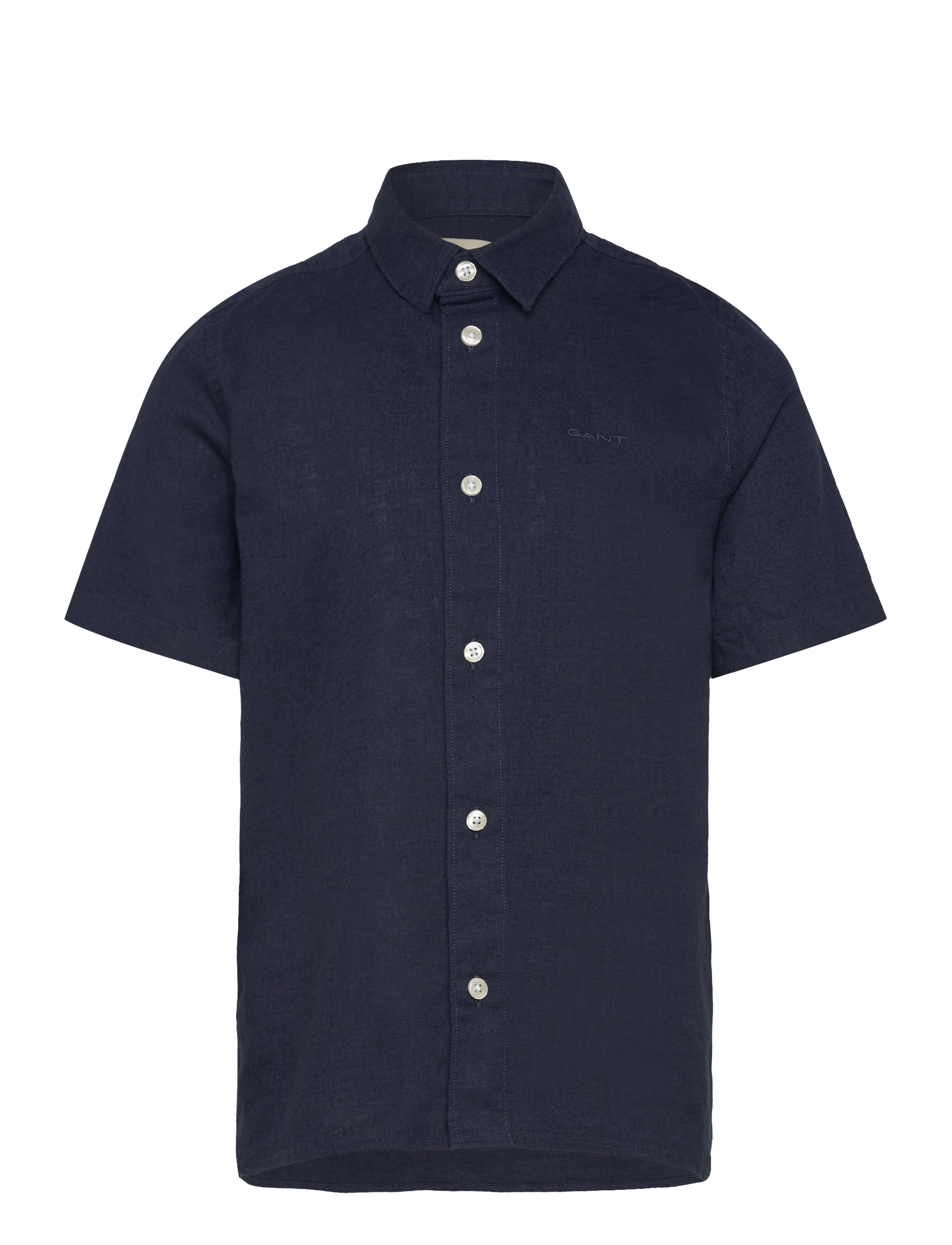 Gant - COTTON LINEN SS SHIRT - kurzärmlige hemden - marine - 0