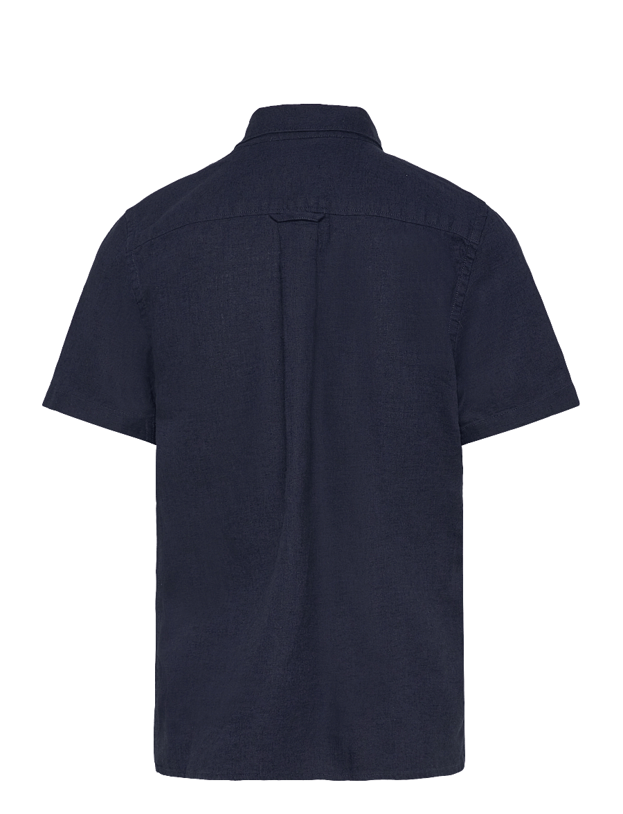 Gant - COTTON LINEN SS SHIRT - kurzärmlige hemden - marine - 1