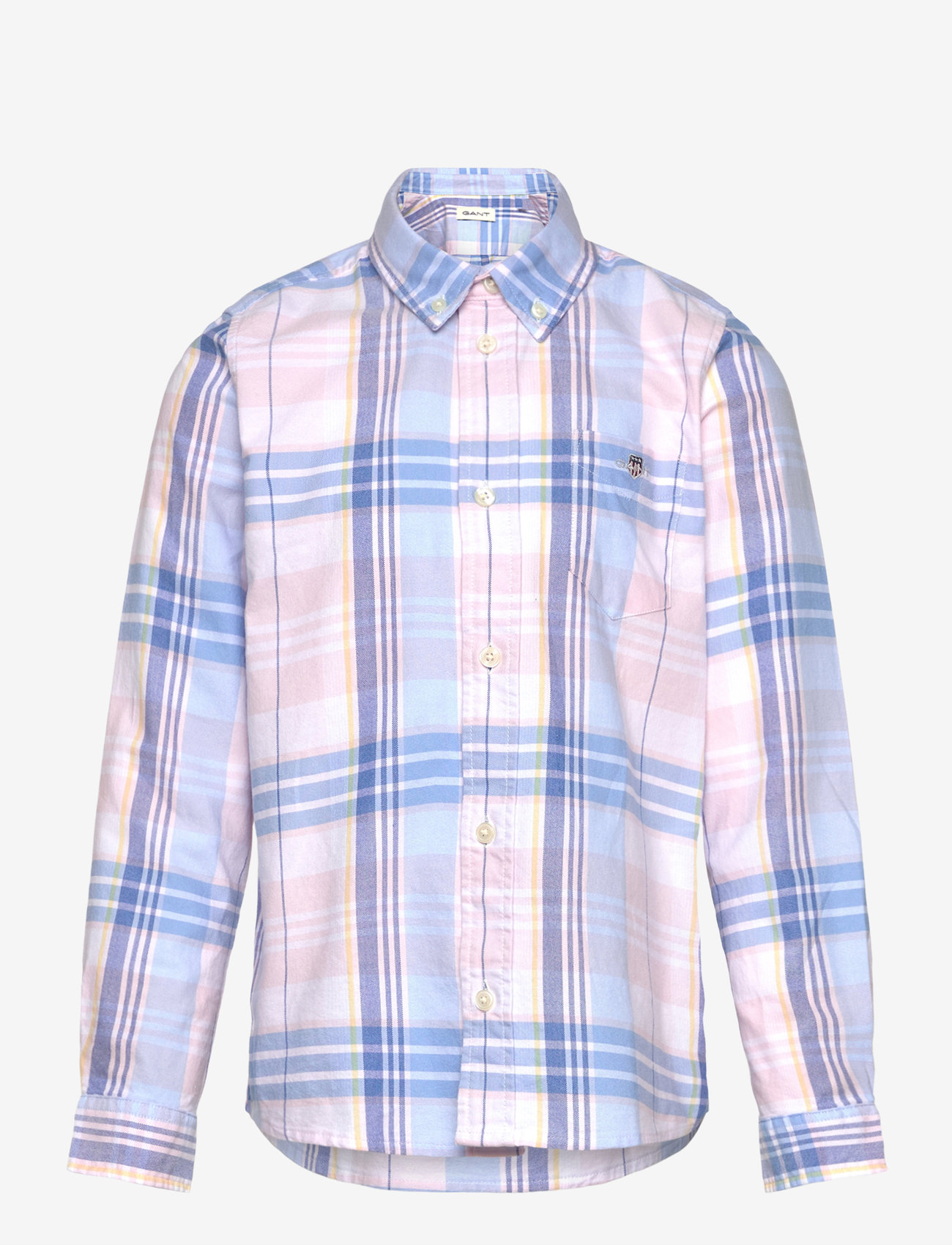 GANT - CHECKED OXFORD BD LS SHIRT - langærmede skjorter - light pink - 0