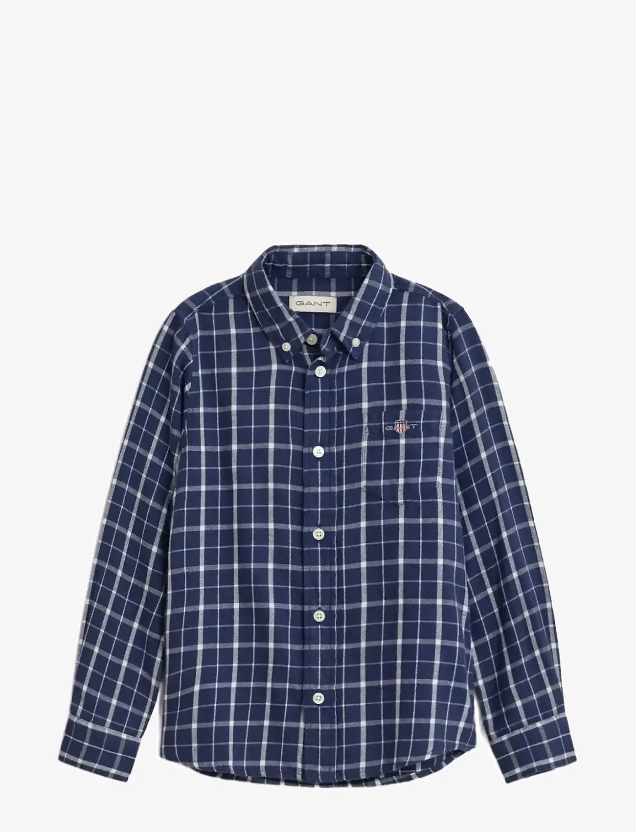 GANT - CHECKED FLANNEL BD SHIRT - langærmede skjorter - persian blue - 0