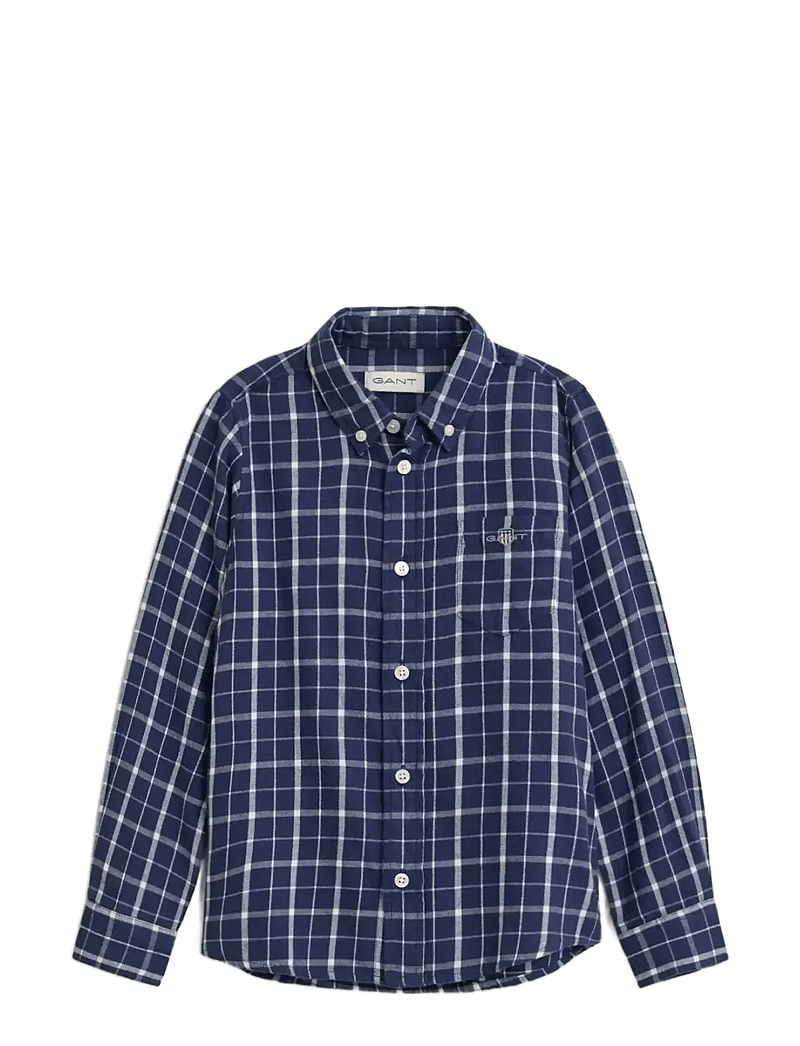 GANT - CHECKED FLANNEL BD SHIRT - langærmede skjorter - persian blue - 0
