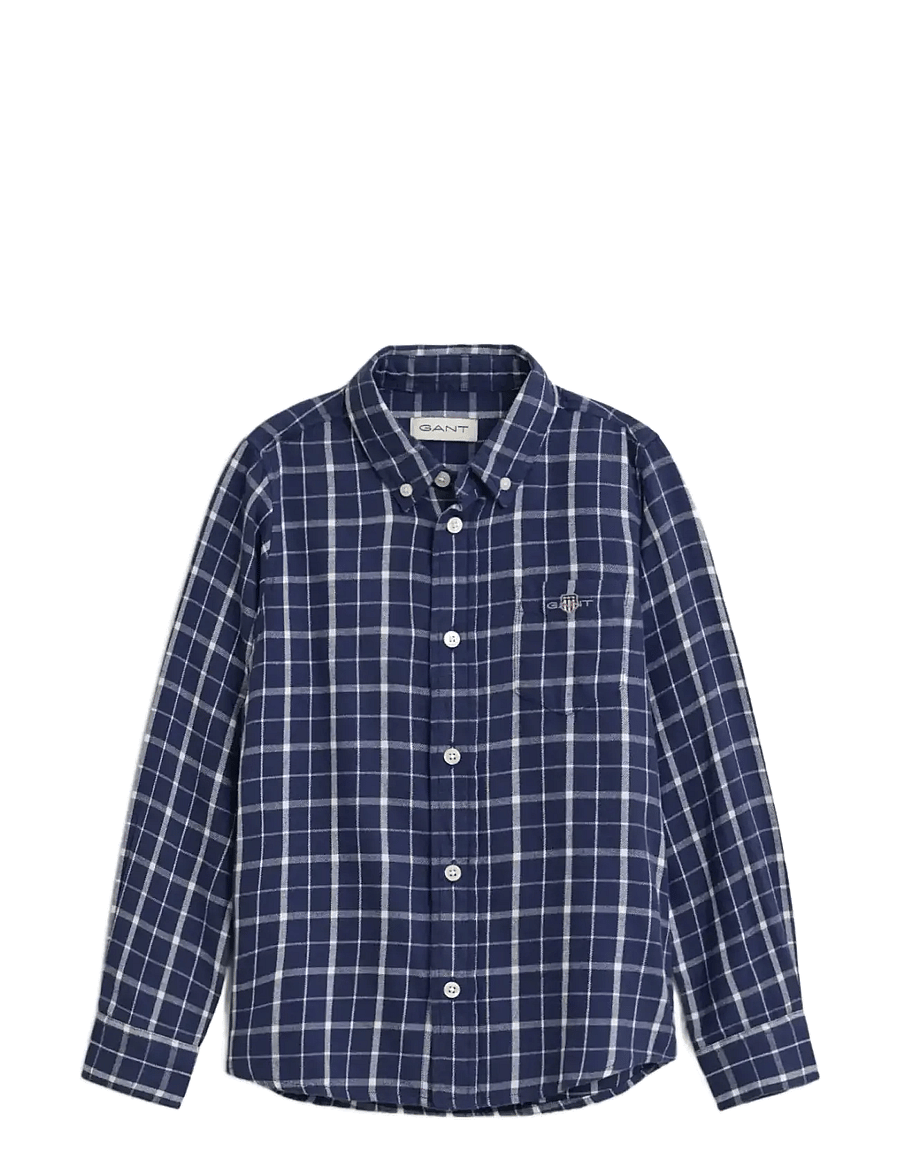 Gant - CHECKED FLANNEL BD SHIRT - skyrtur - persian blue - 0