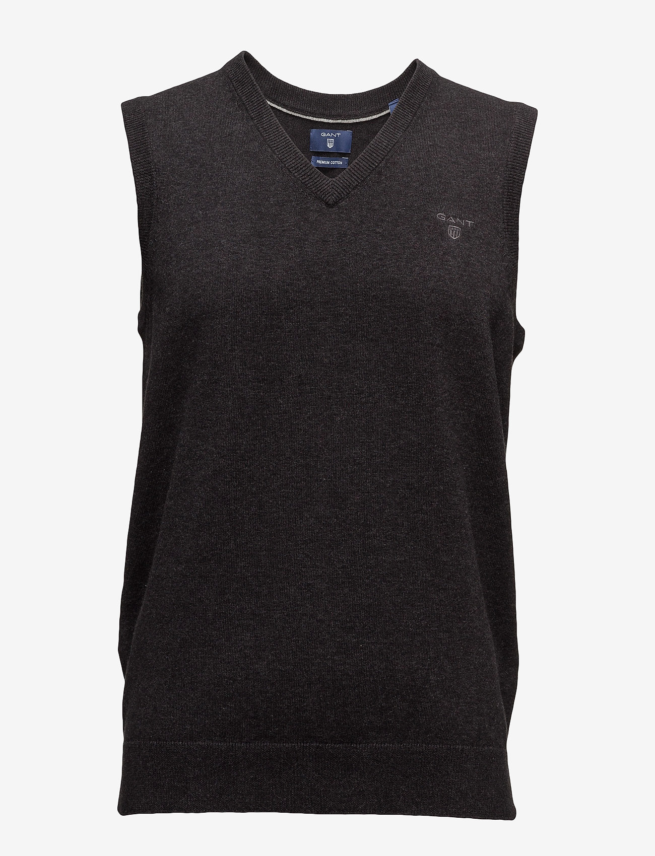 GANT - LT WEIGHT COTTON SLIPOVER - dk charcoal melange - 0
