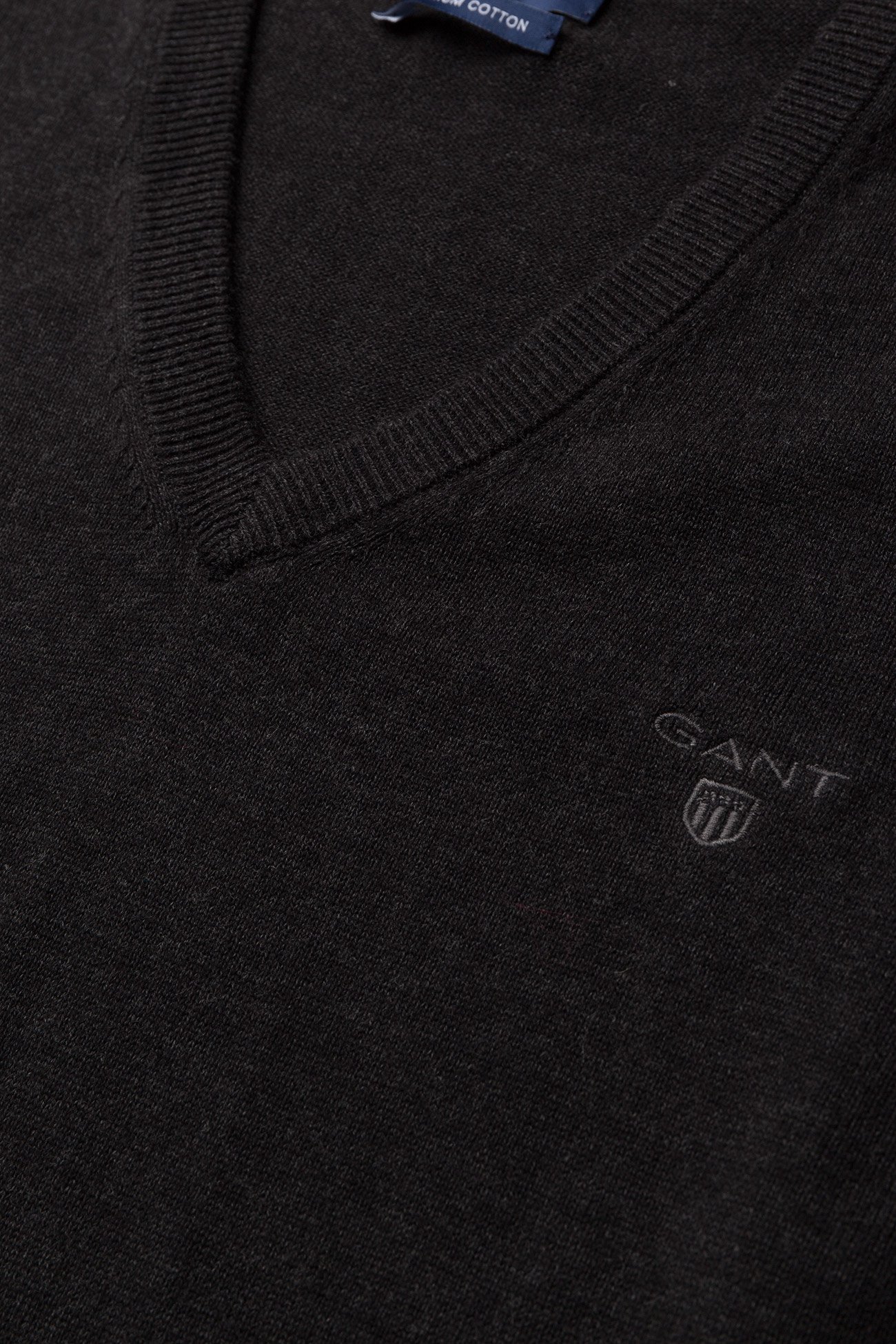 GANT - LT WEIGHT COTTON SLIPOVER - dk charcoal melange - 2