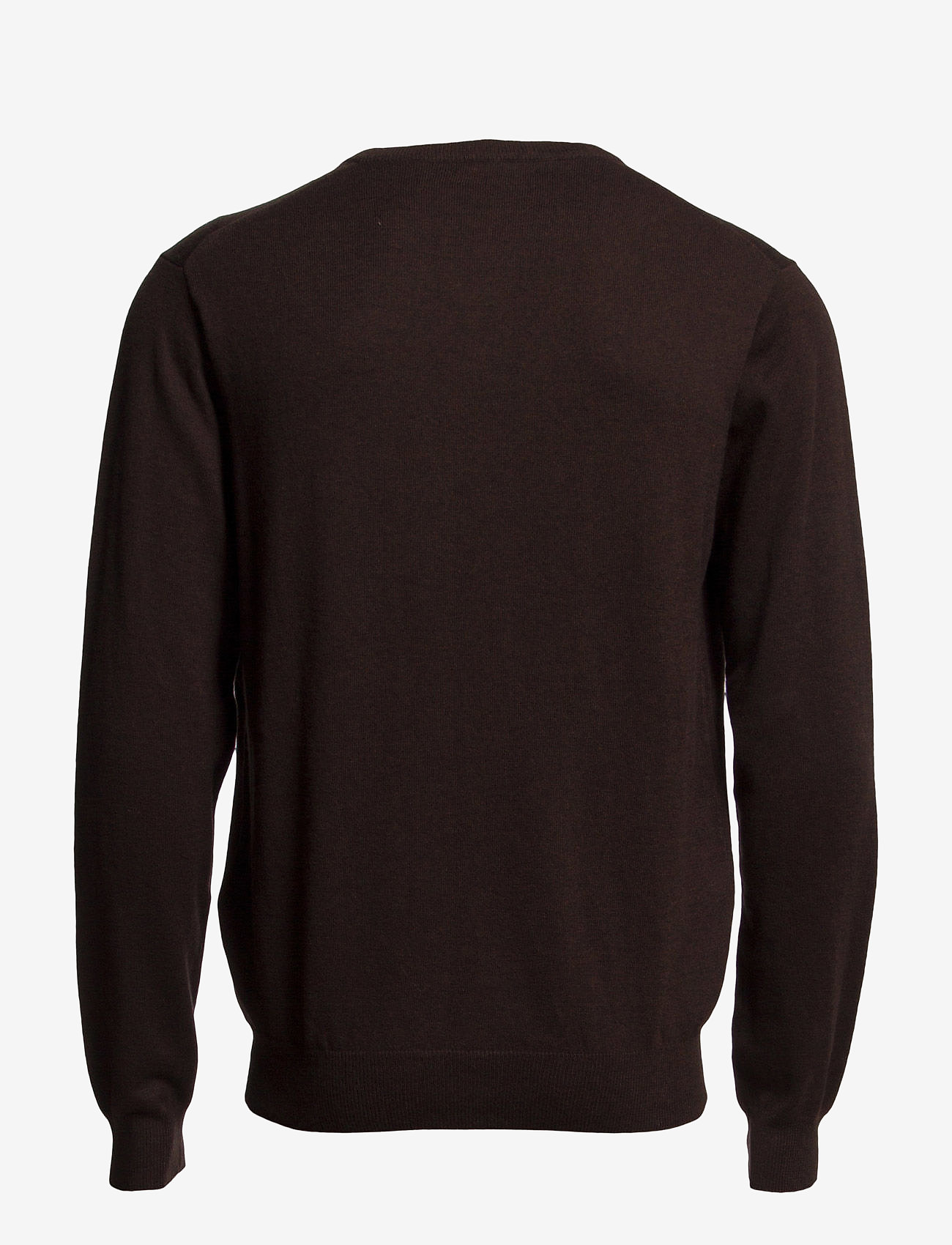 GANT - COTTON WOOL V-NECK - dk brown melange - 1