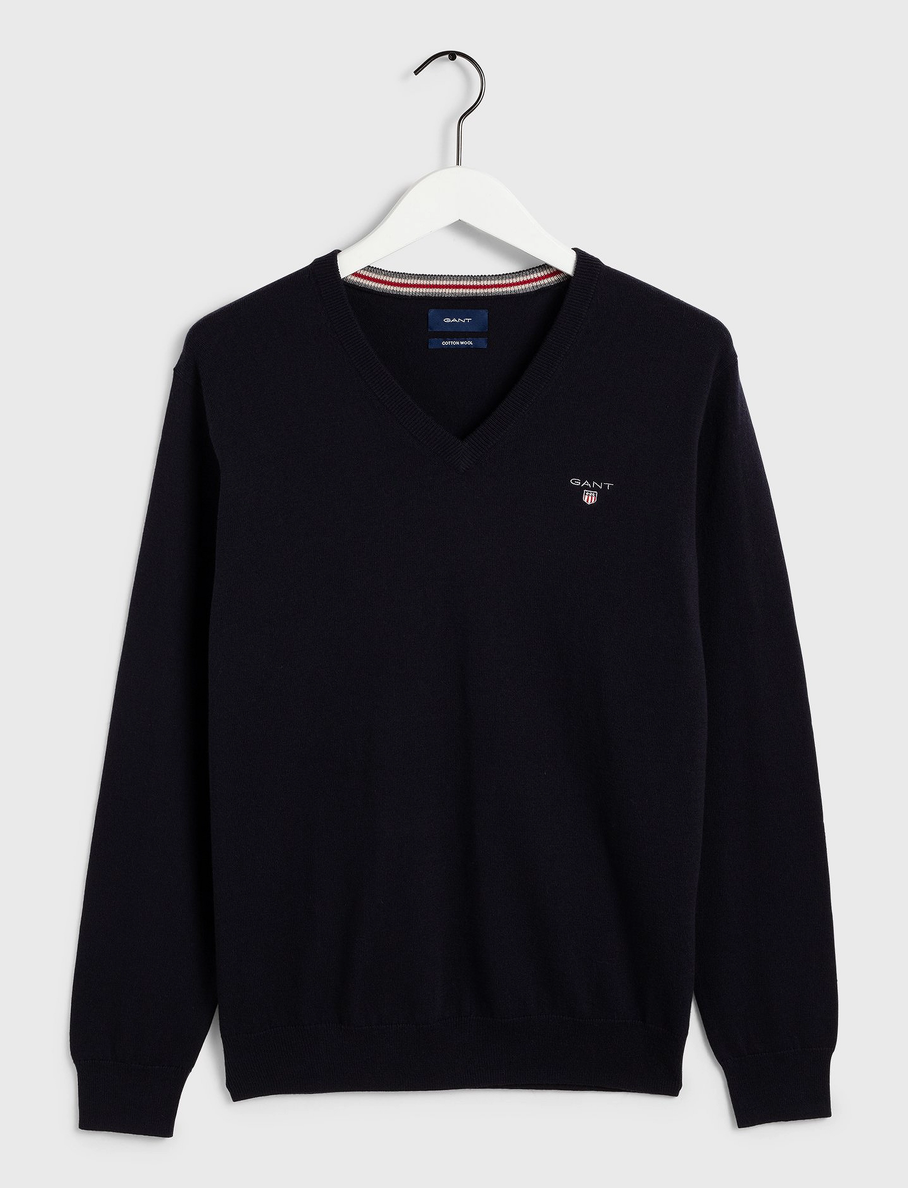 GANT - COTTON WOOL V-NECK - navy - 2