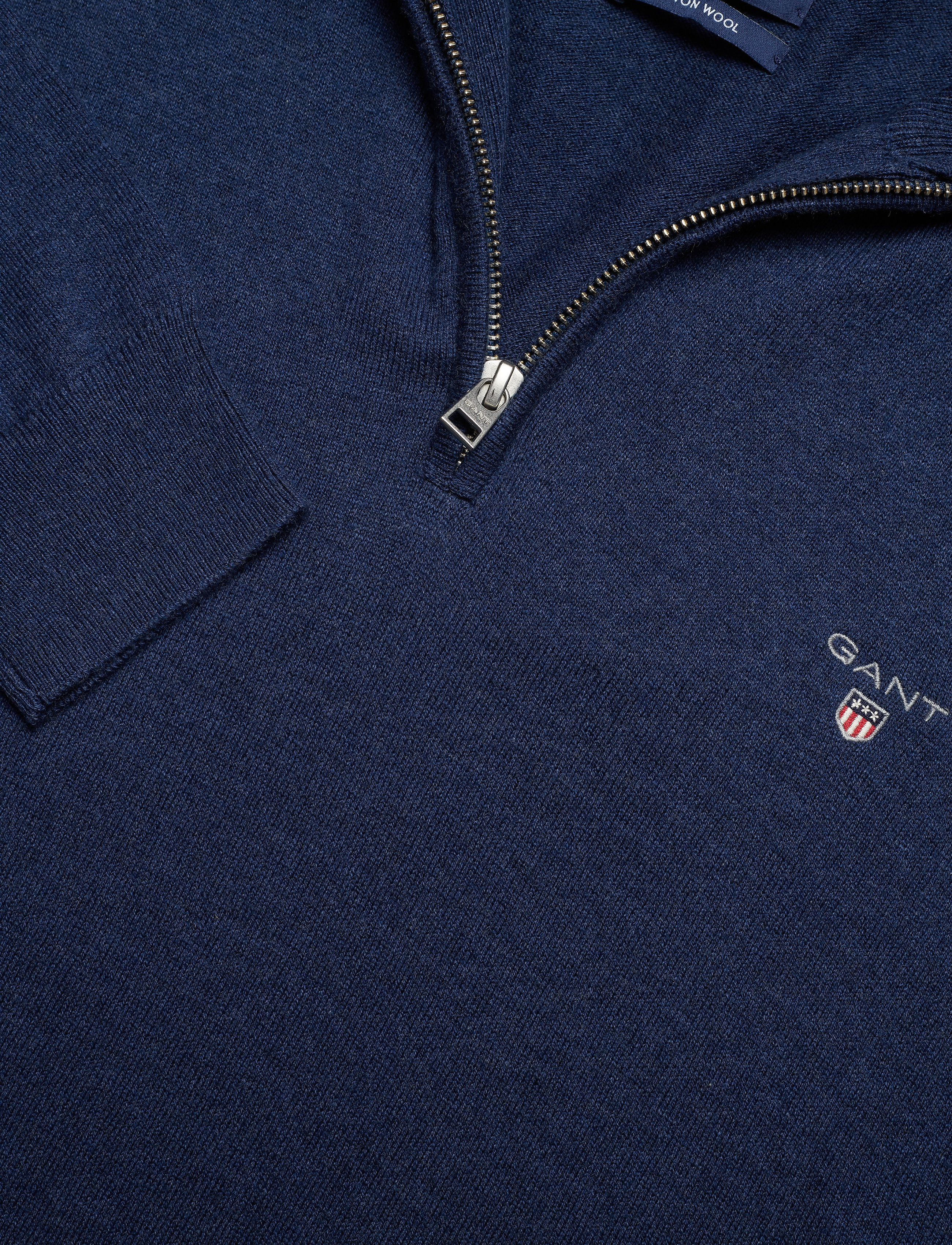 GANT - COTTON WOOL HALF ZIP - marine melange - 2
