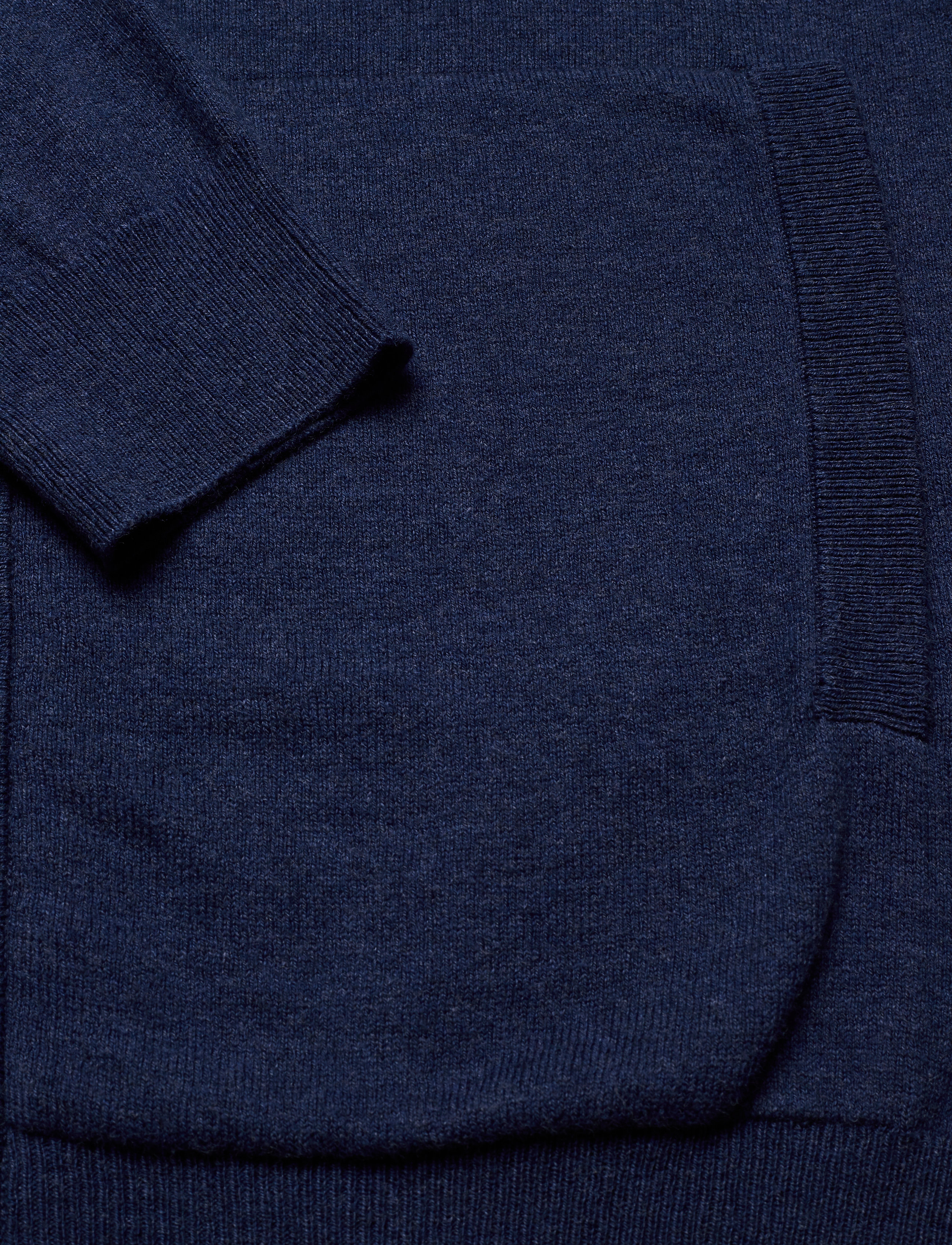 GANT - COTTON WOOL ZIP CARDIGAN - marine melange - 3