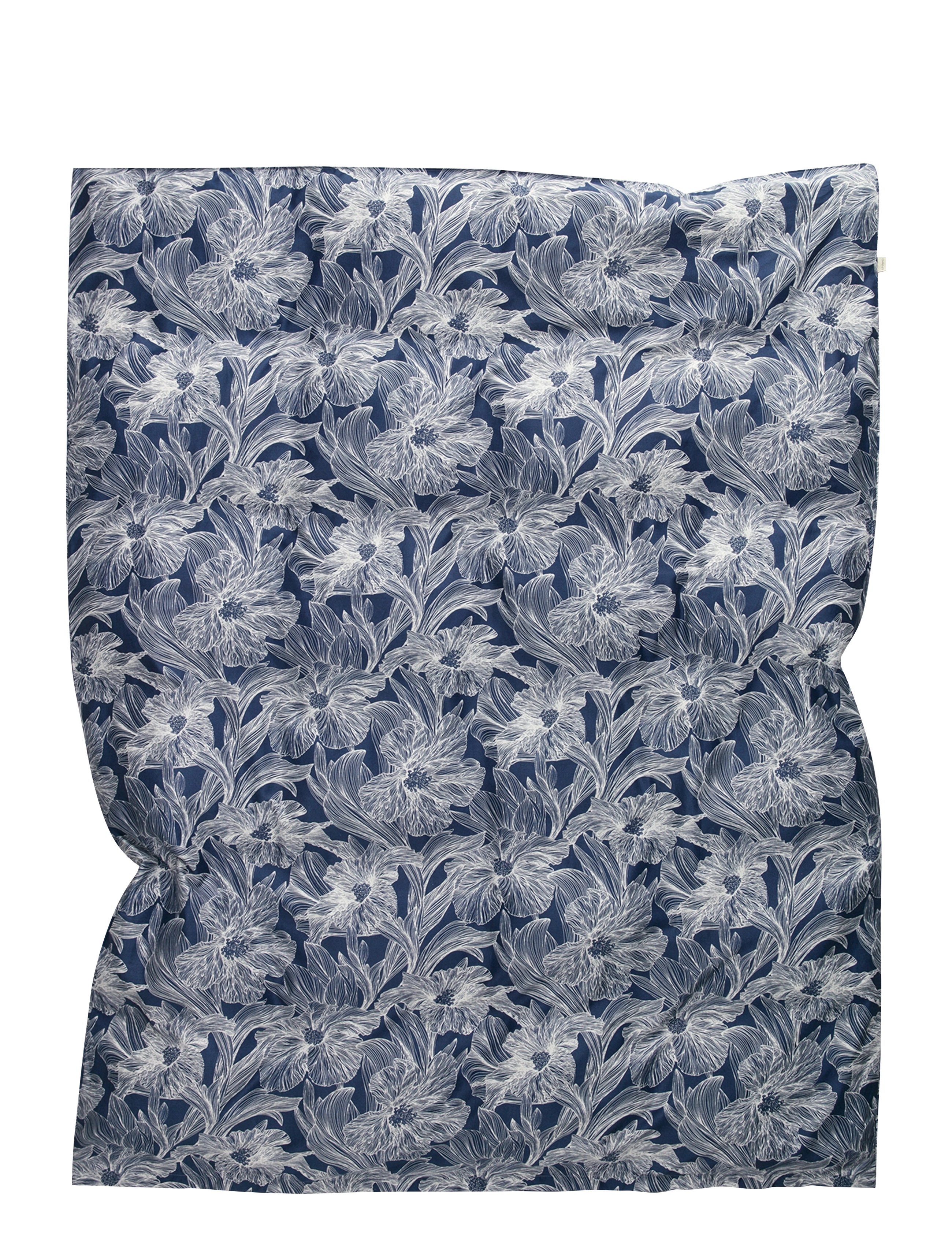 FLORAL WAVES DOUBLE DUVET - DUSTY NAVY