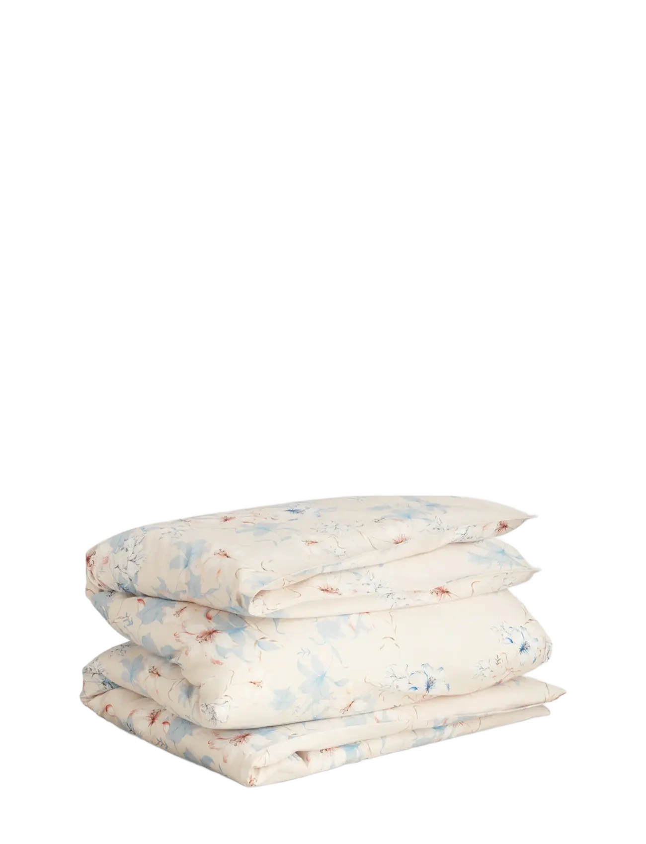 FLORAL PRINT DOUBLE DUVET - WHITE SAND