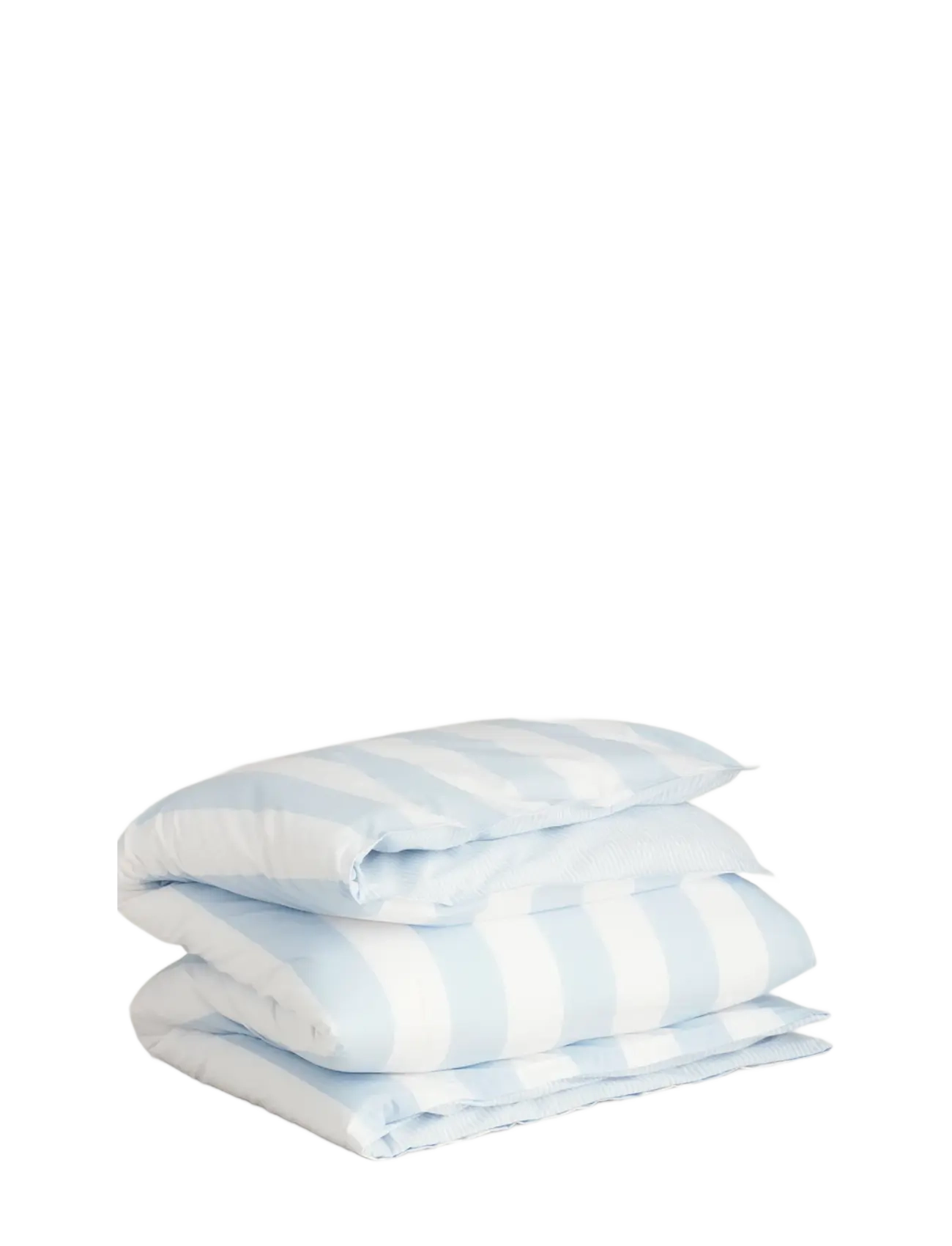 PERCALE STRIPE SINGLE DUVET - RICH BLUE