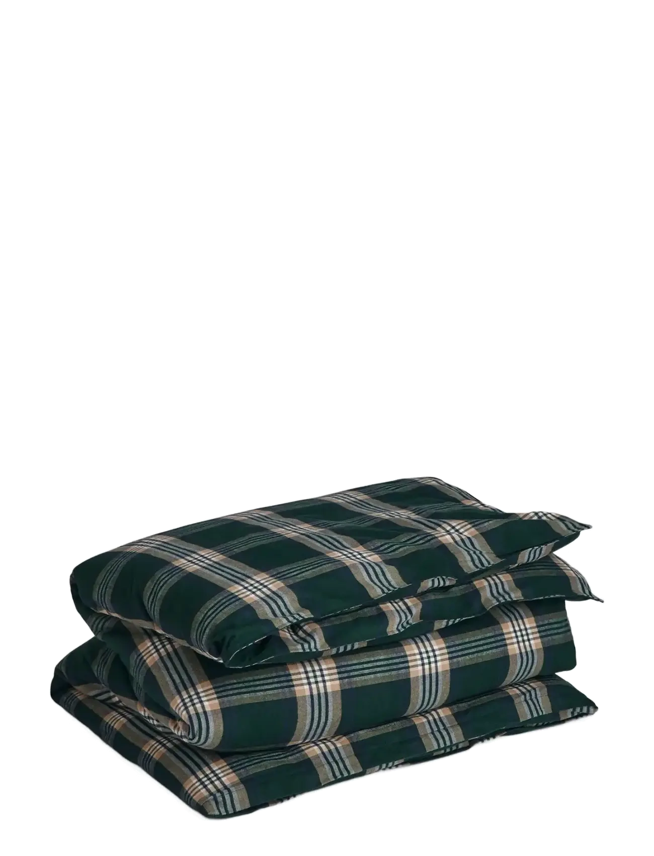 GANT HOLIDAY FLANNEL SINGLE DUVET - Bedroom Textiles - TARTAN GREEN / green