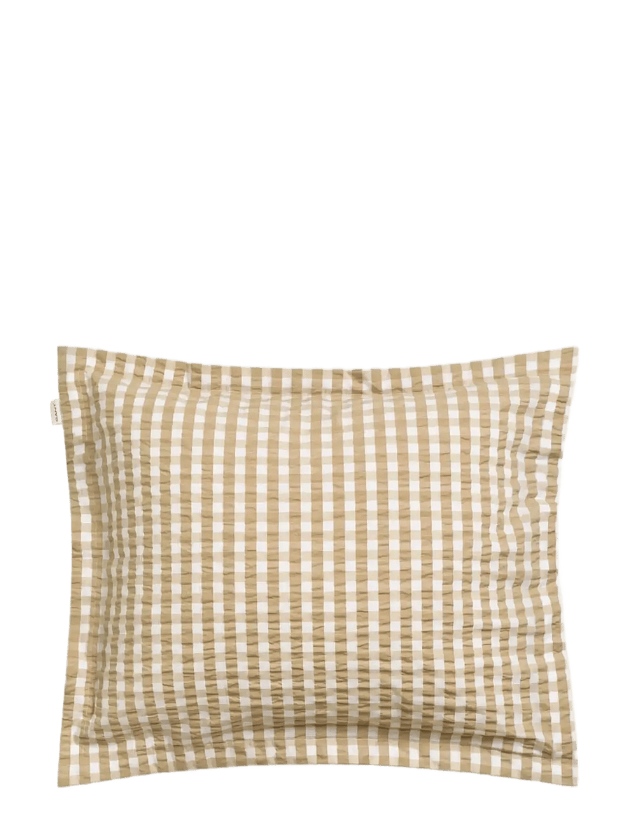 Gant - CHECK SEERSUCKER PILLOWCASE - pagalvių užvalkalai - oat beige - 0
