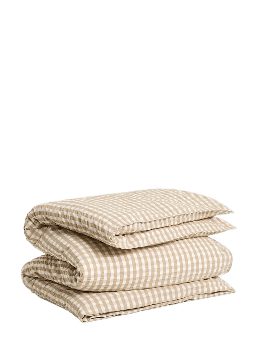 Gant - CHECK SEERSUCKER SINGLE DUVET - pussilakanat - oat beige - 0