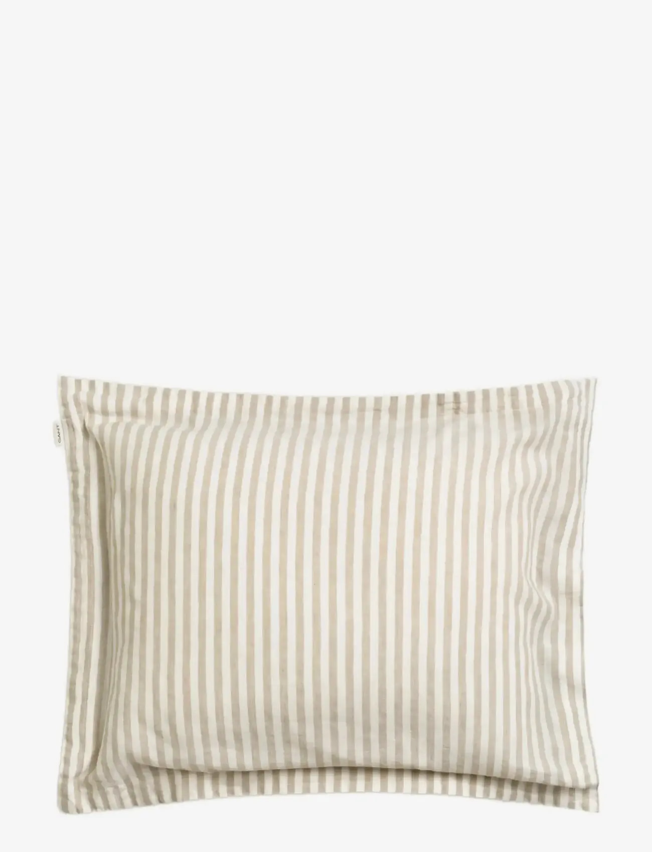 GANT - COTTON LINEN STRIPE PILLOWCASE - pillow cases - oat beige - 0