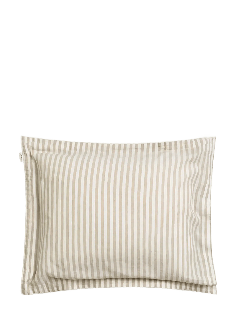 GANT - COTTON LINEN STRIPE PILLOWCASE - pillow cases - oat beige - 0