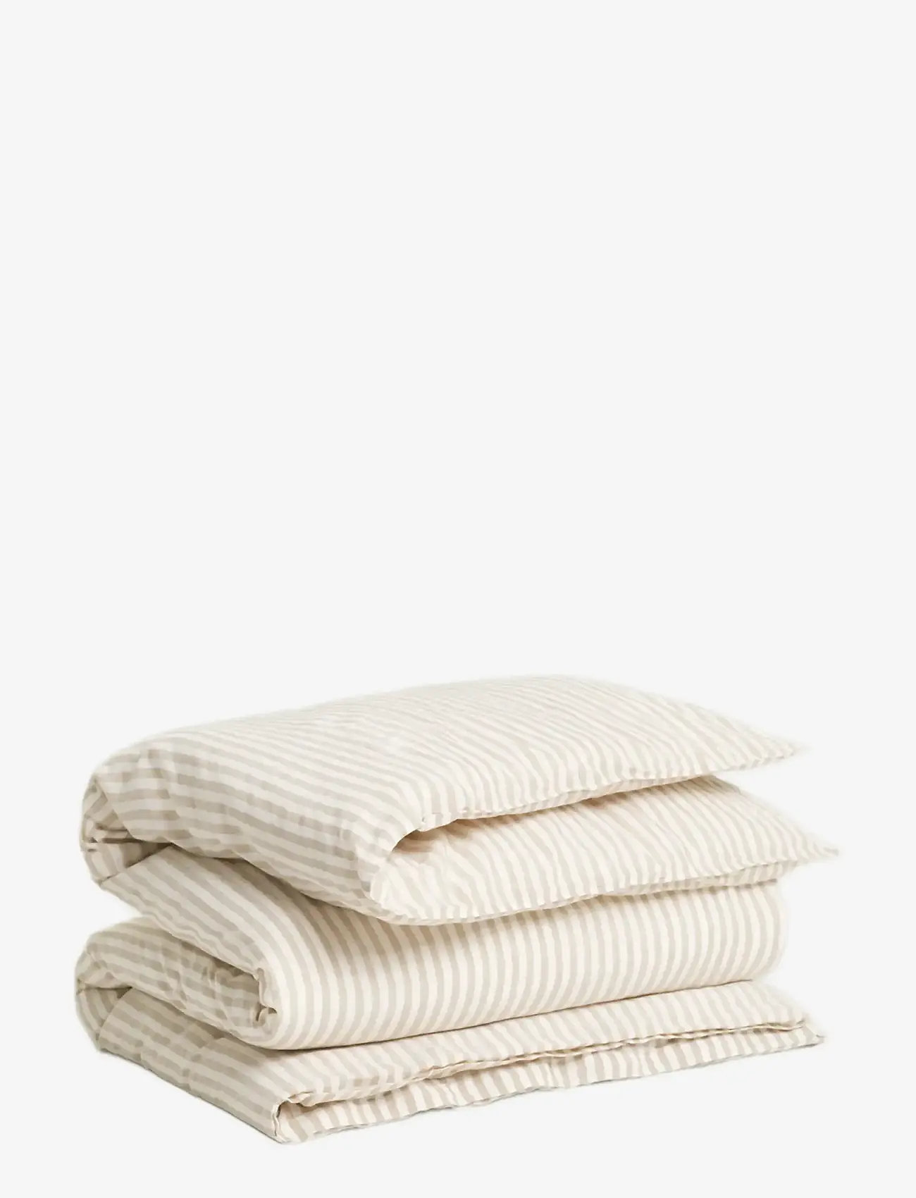 GANT - COTTON LINEN STRIPE SINGLE DUVET - bettbezüge - oat beige - 0